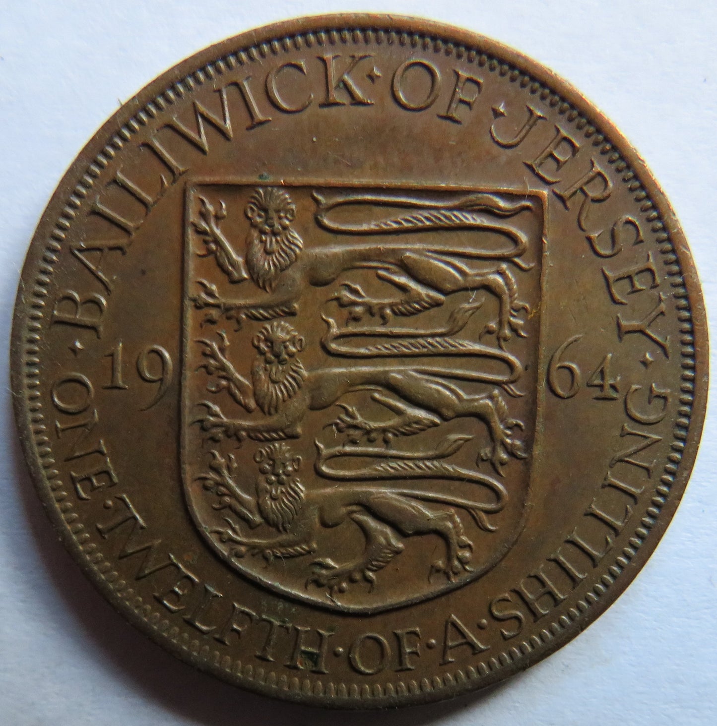 1964 Jersey 1/12th of a Shilling Coin
