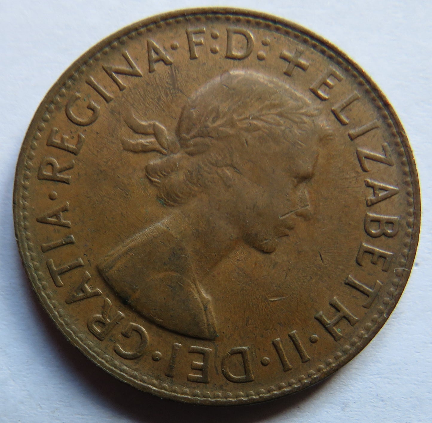 1961 Queen Elizabeth II Australia One Penny Coin
