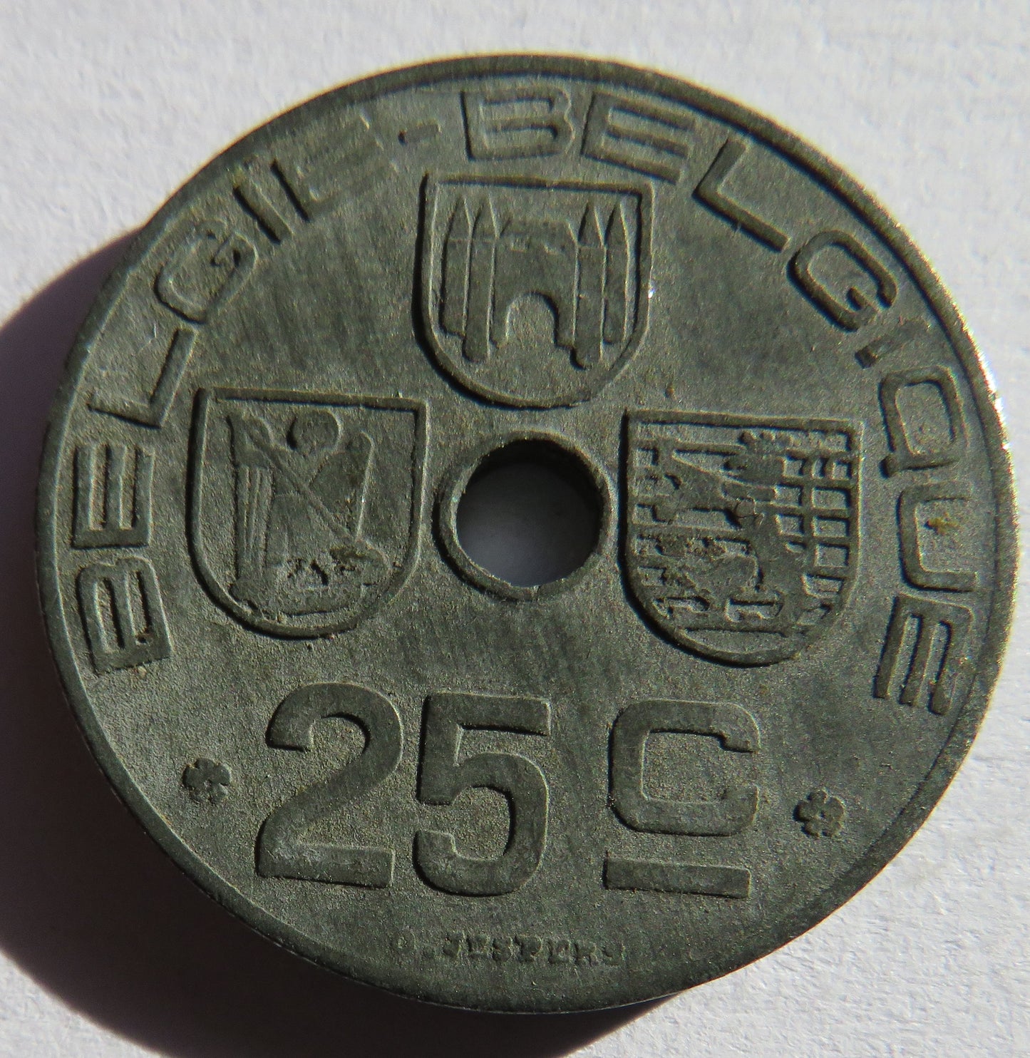 1942 Belgium 25 Centimes Coin