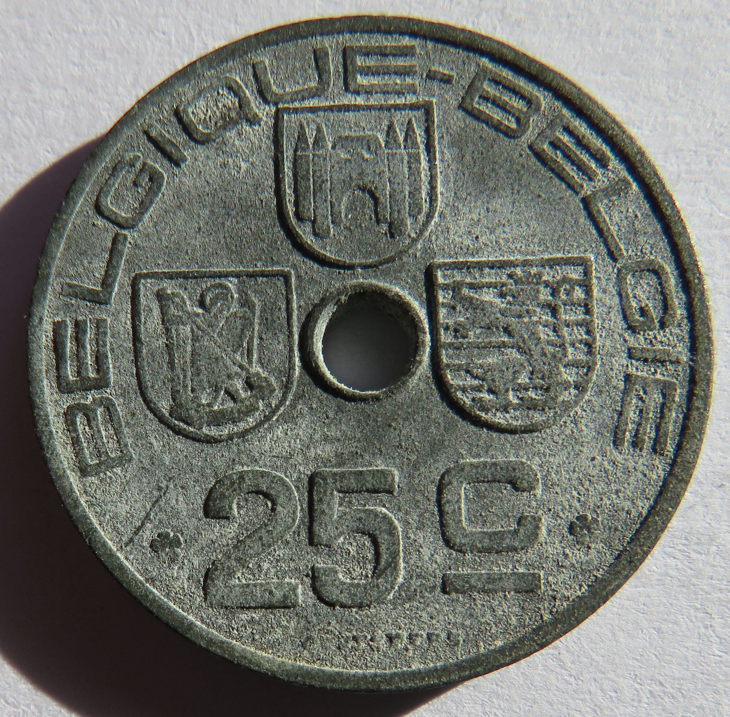 1943 Belgium 25 Centimes Coin