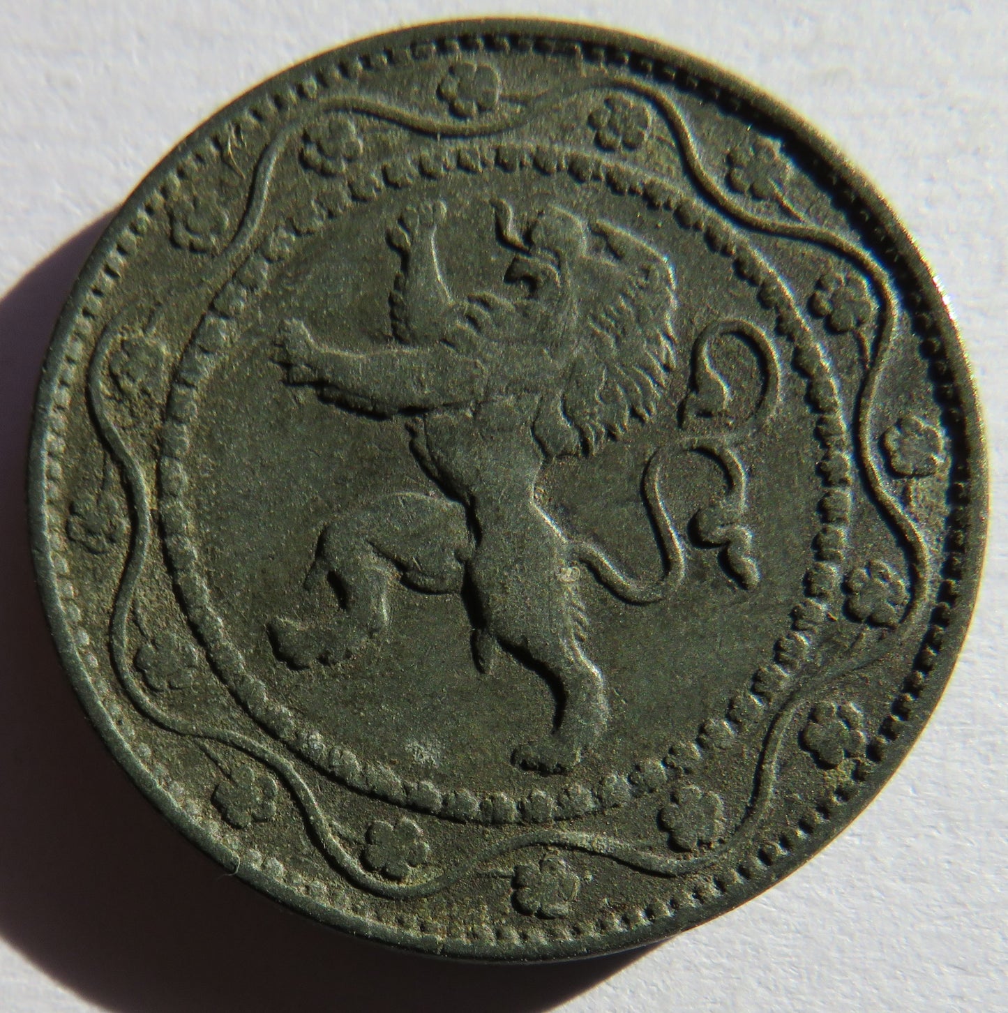 1918 Belgium 25 Centimes Coin