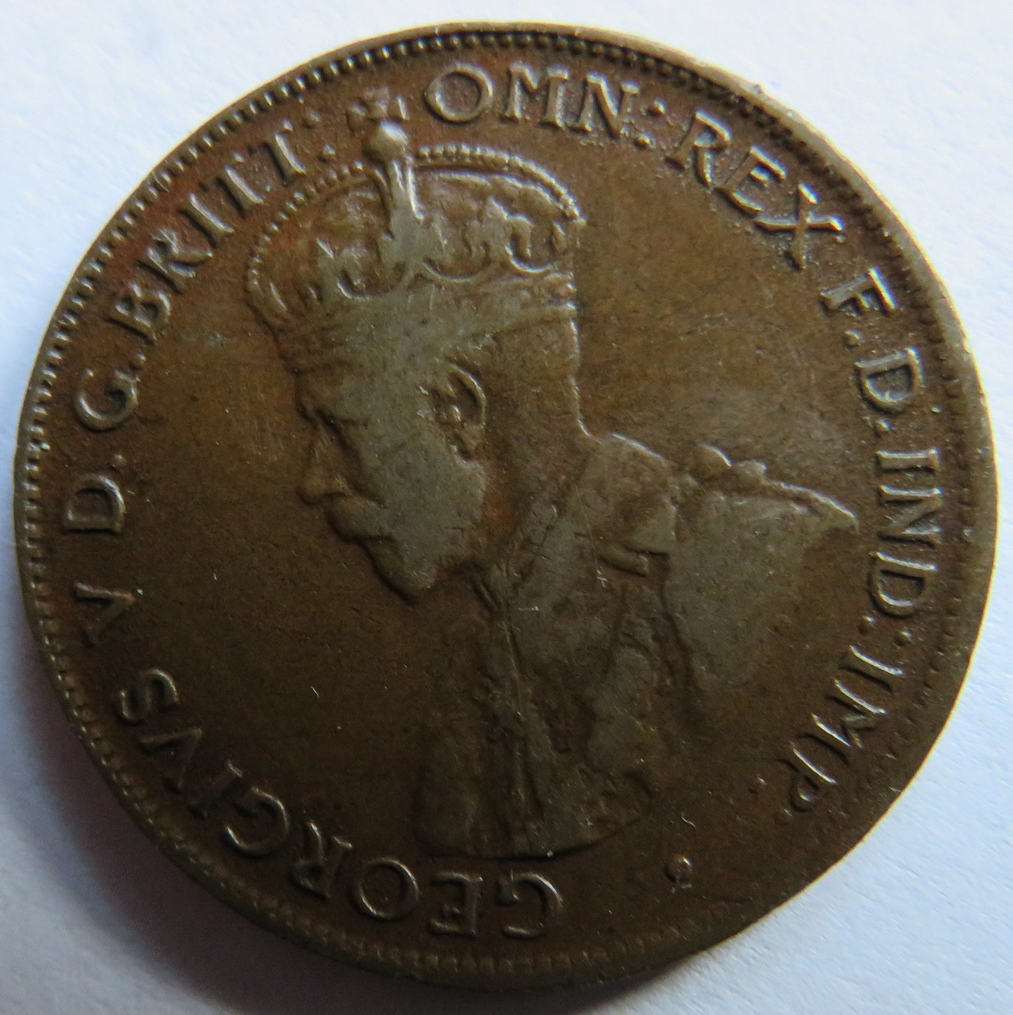 1919 King George V Australia Halfpenny Coin