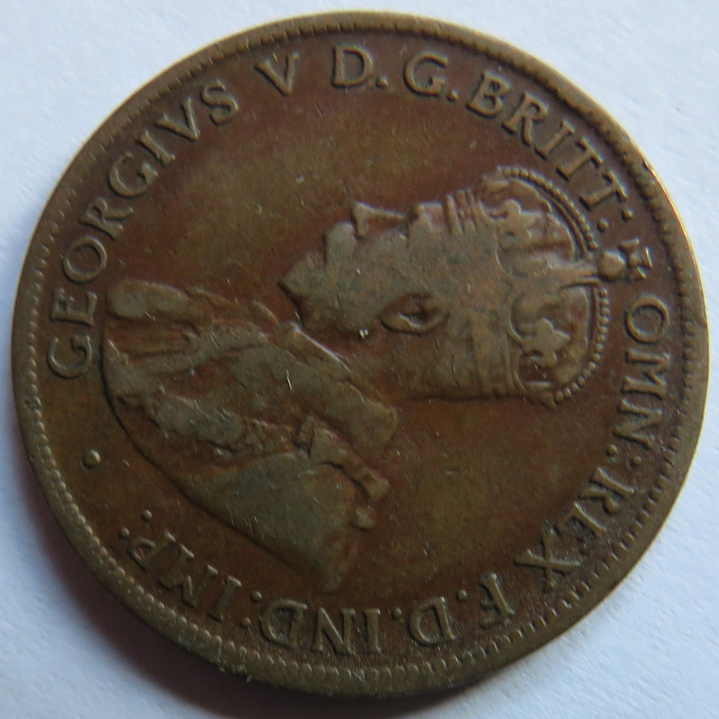 1919 King George V Australia Halfpenny Coin