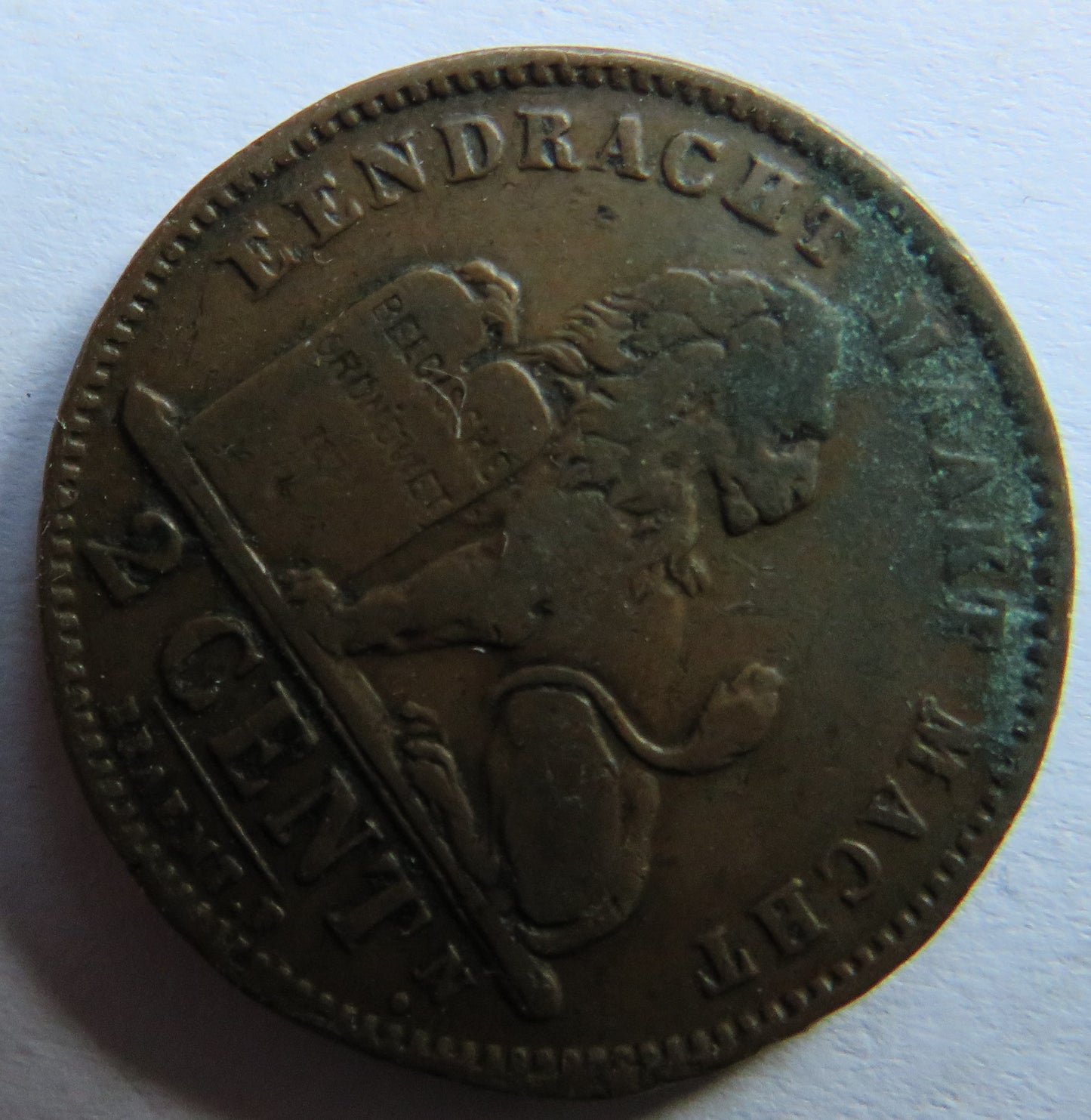 1905 Belgium 2 Centimes Coin