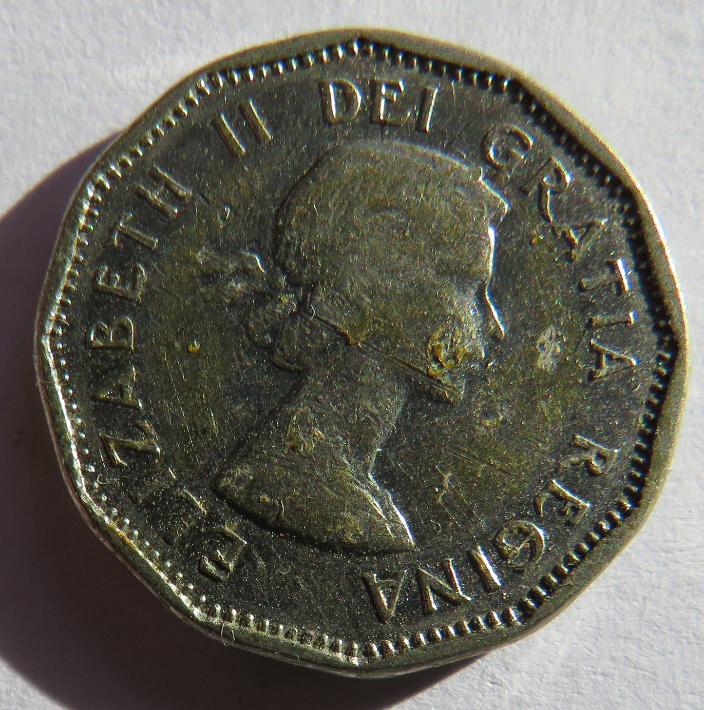 1961 Queen Elizabeth II Canada 5 Cents Coin