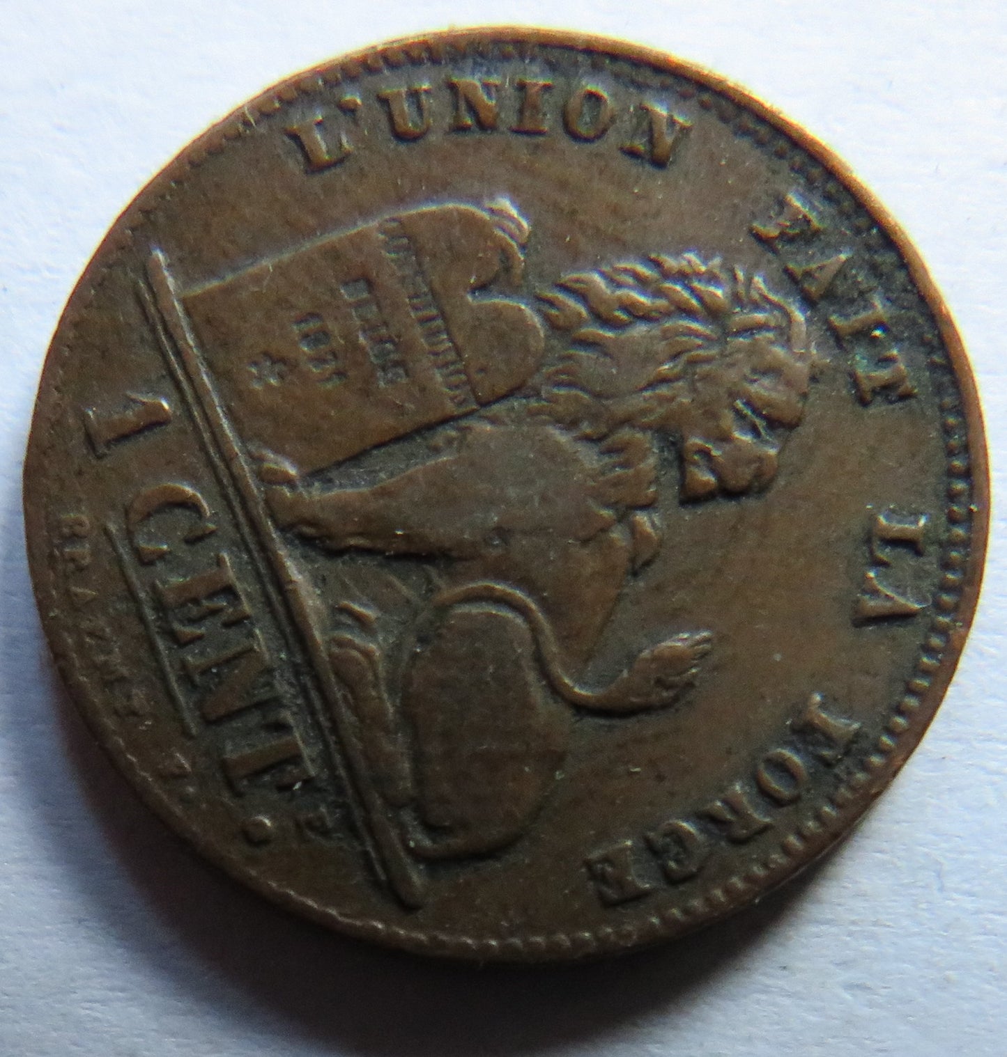 1901 Belgium One Centime Coin