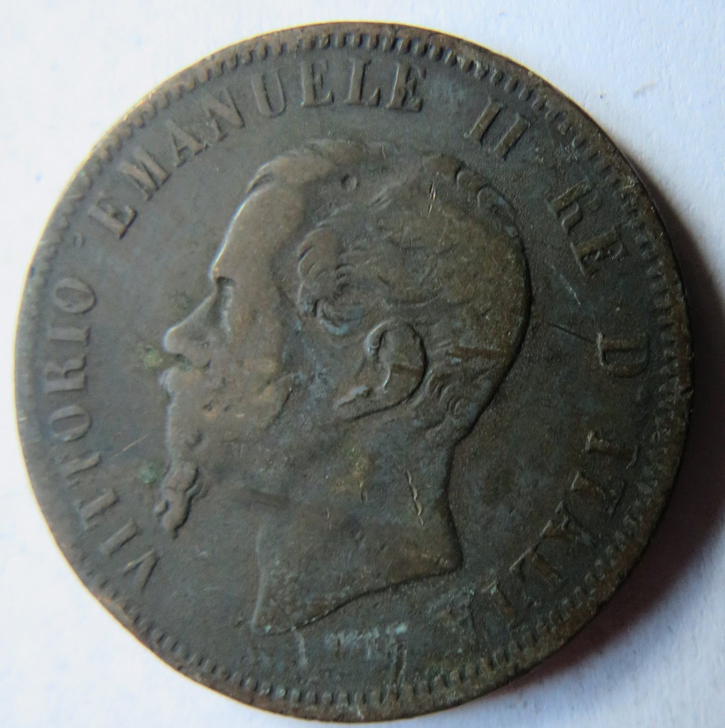 1862 Italy 10 Centesimi Coin
