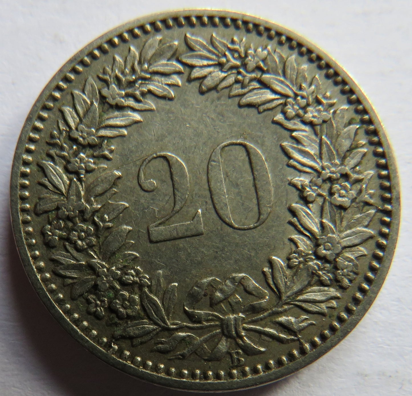 1908 Switzerland 20 Rappen Coin