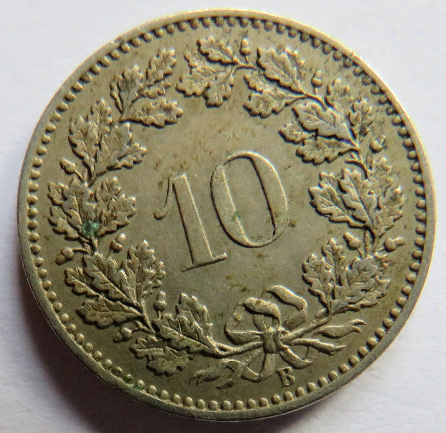 1884 Switzerland 10 Rappen Coin