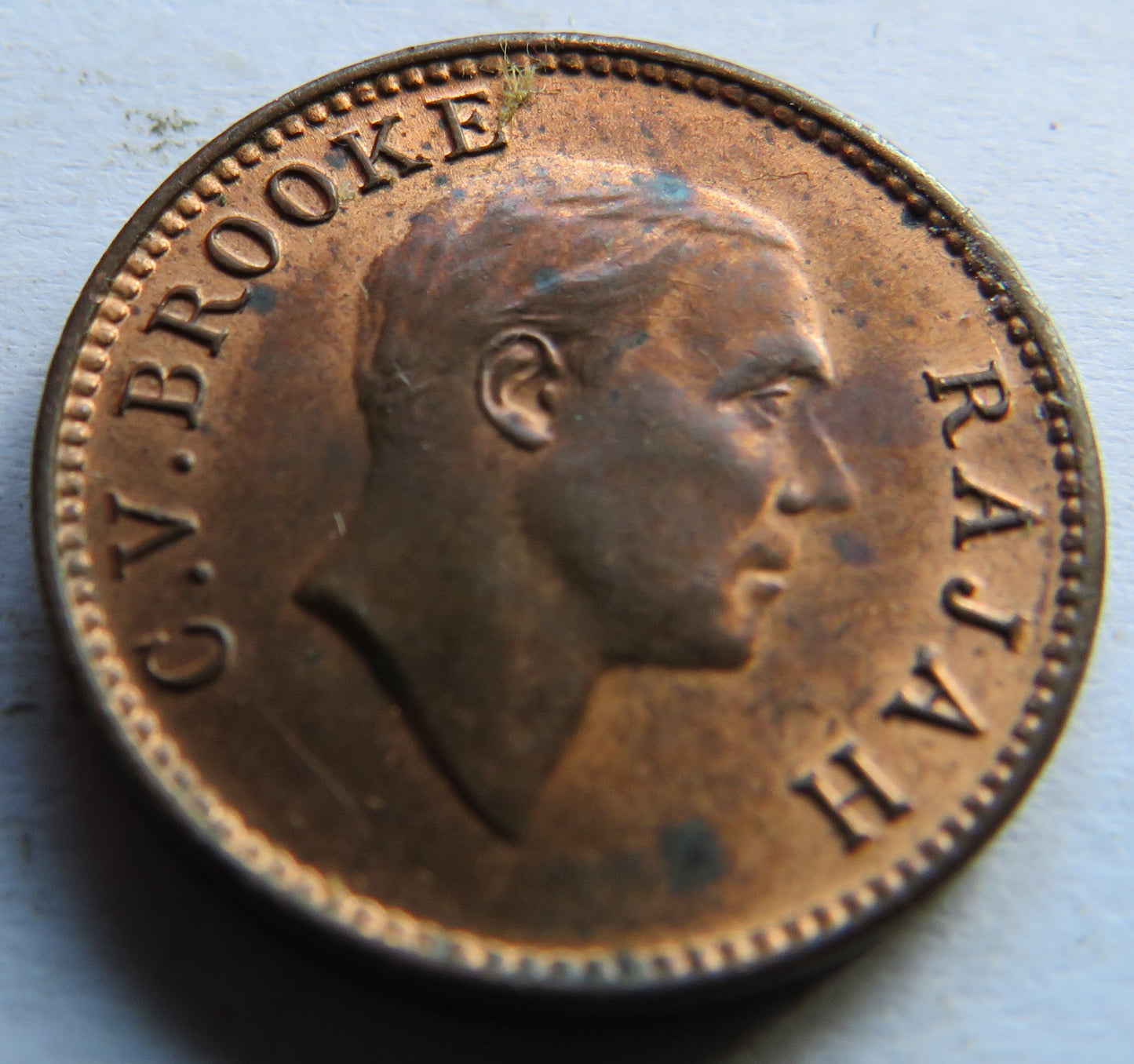 1933-H Sarawak 1/2 Half Cent Coin In High Grade,