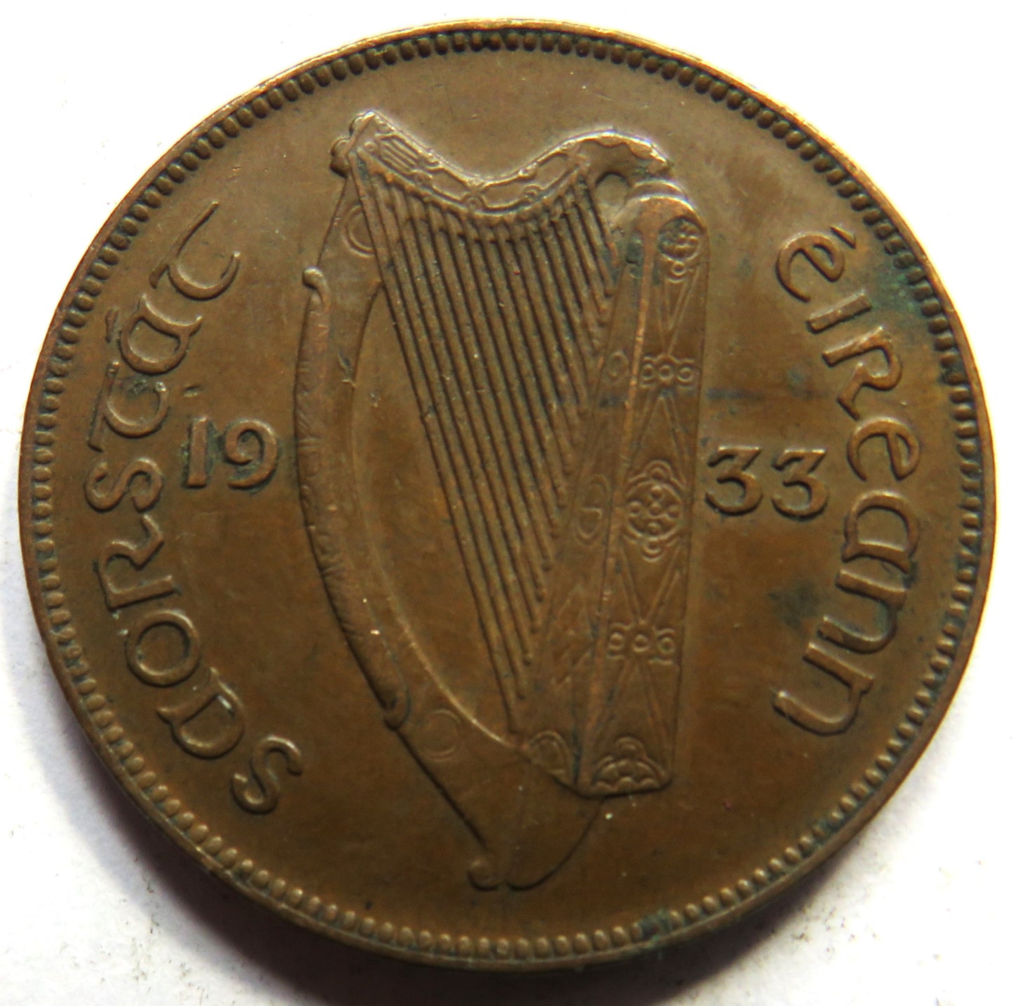 1933 Eire Ireland One Penny Coin