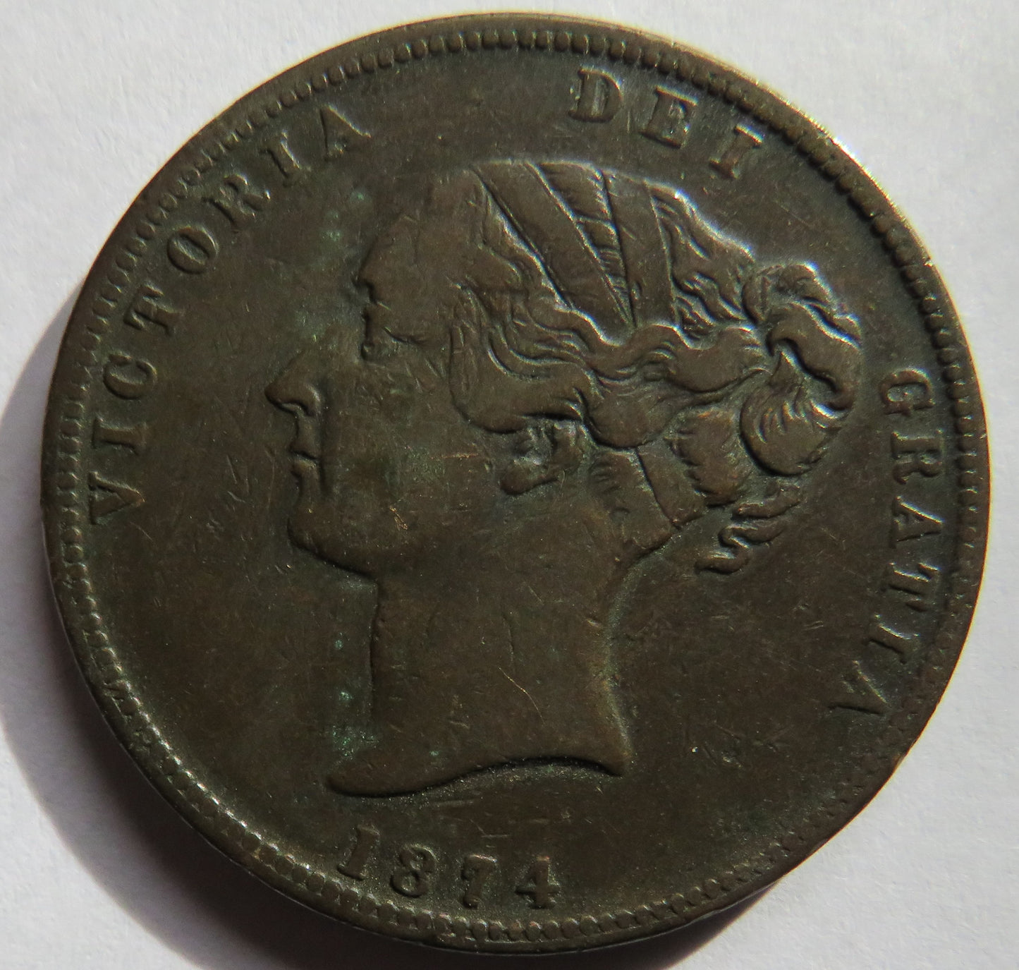 1874 Auckland New Zealand United Service Hotel One Penny Token