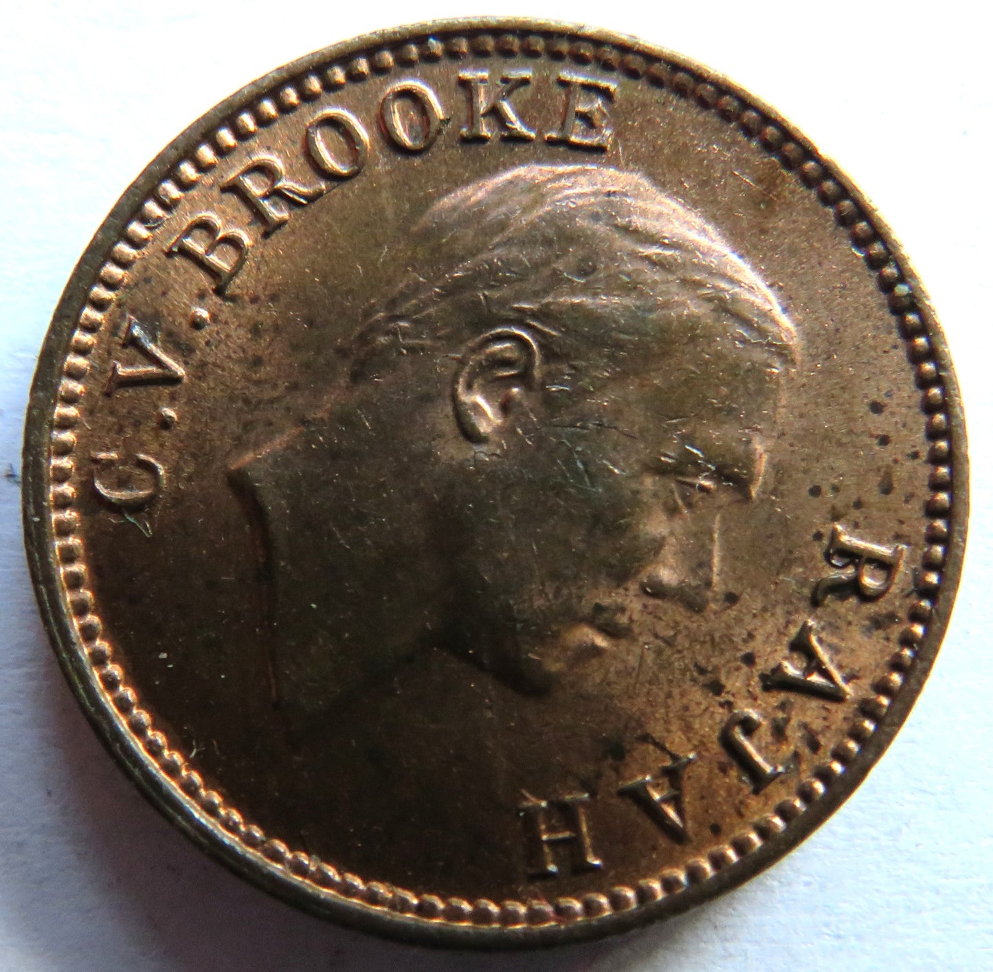1933-H Sarawak 1/2 Half Cent Coin In High Grade