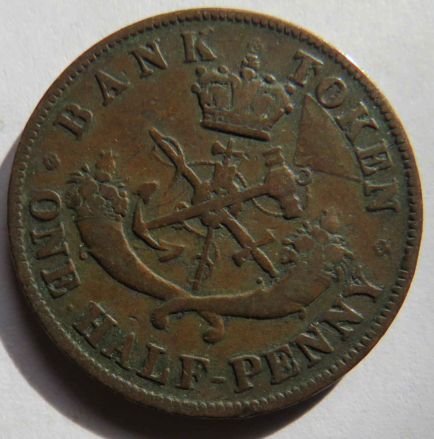 1850 Bank Of Upper Canada Half Penny Bank Token