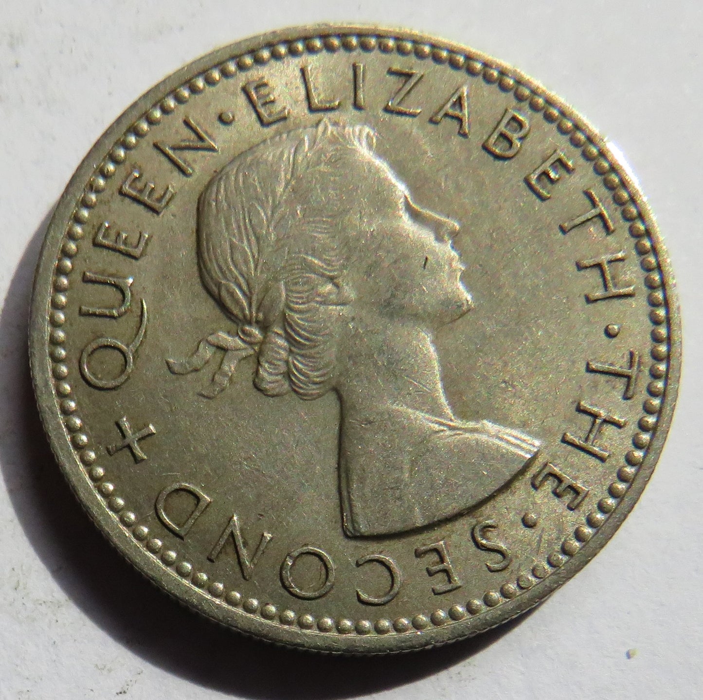 1964 Queen Elizabeth II New Zealand One Shilling Coin