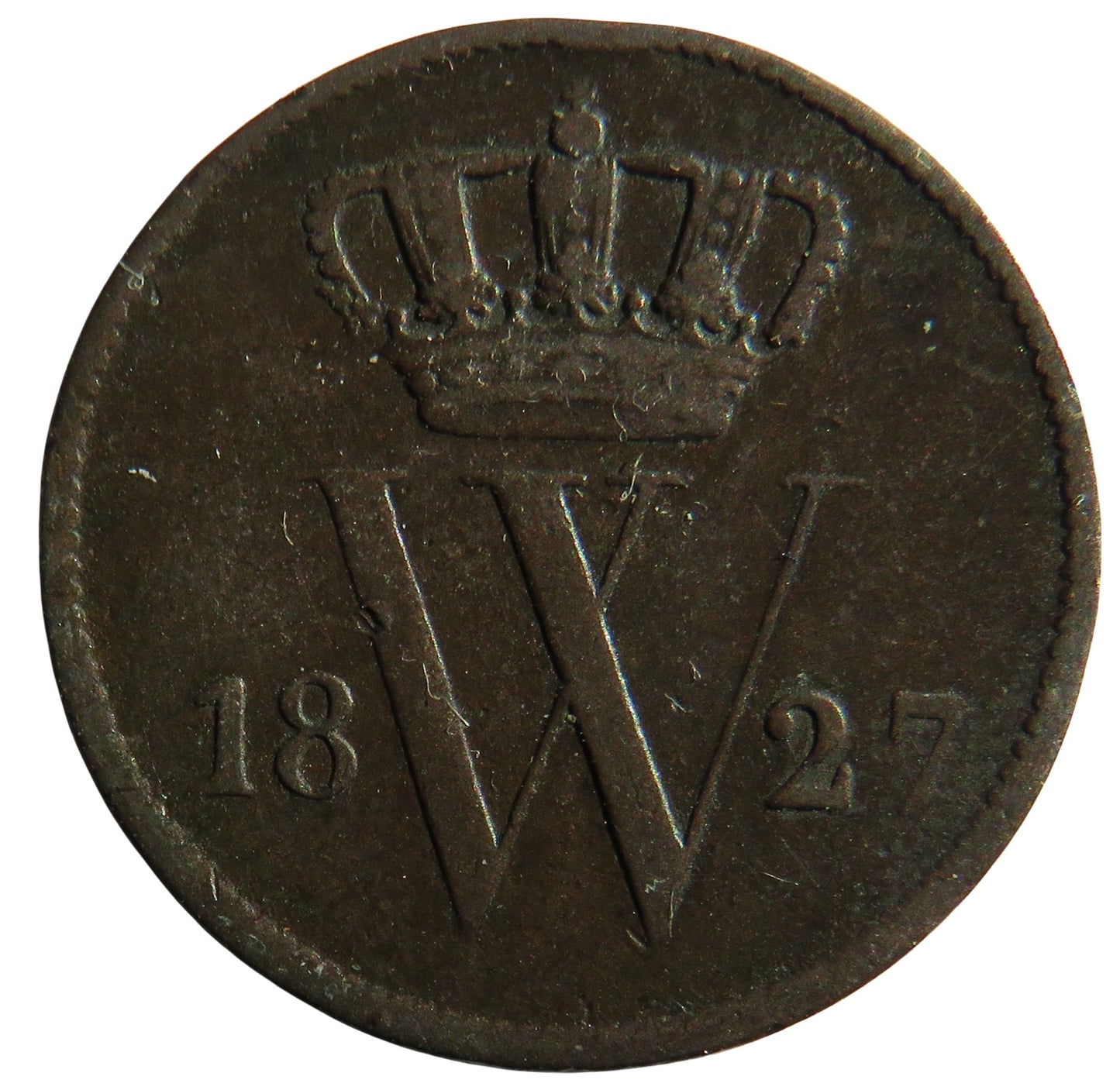 1827 Netherlands One Cent Coin