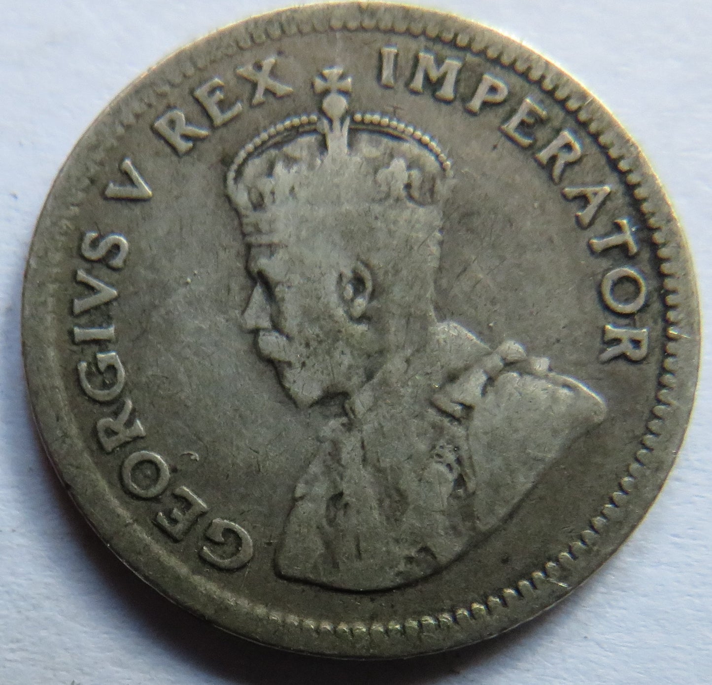 1927 King George V South Africa Silver Sixpence Coin