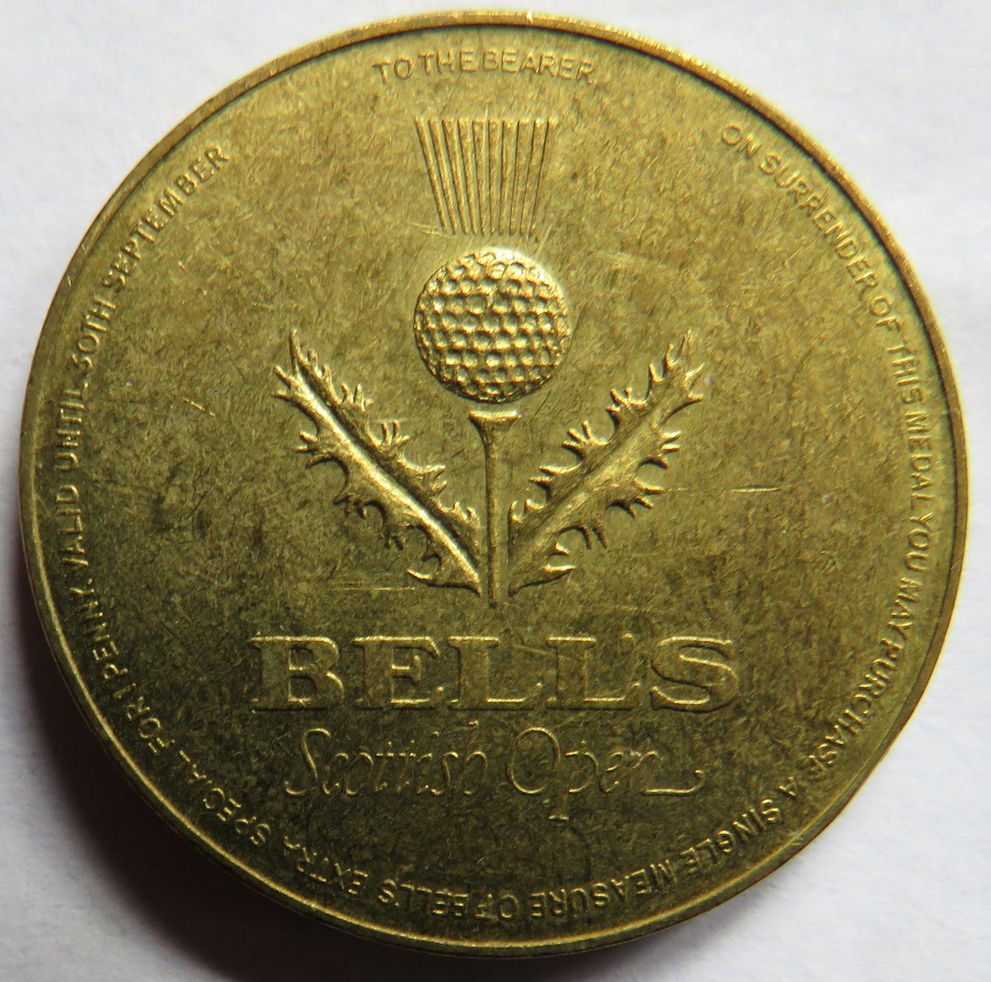 Vintage Bell's Scottish Open Token / Medal - Golf / Whisky