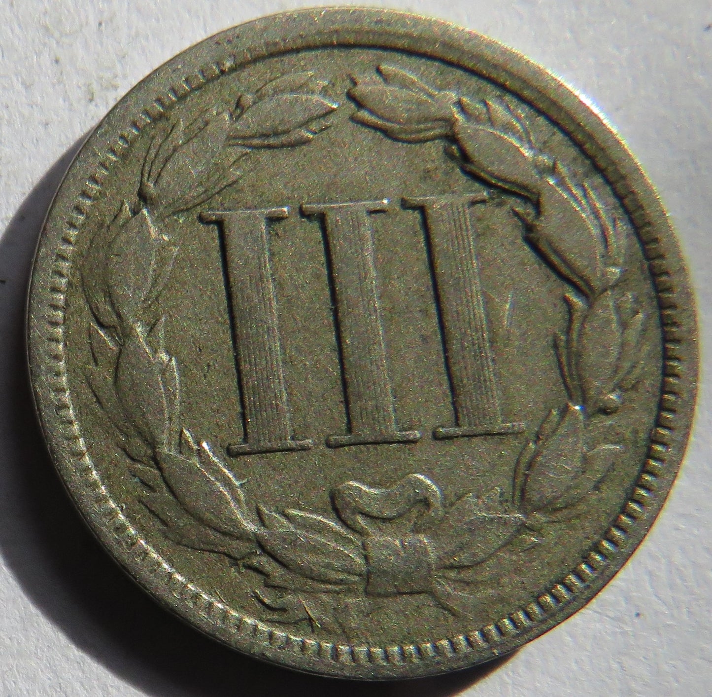 1868 USA Nickel Three Cents Coin