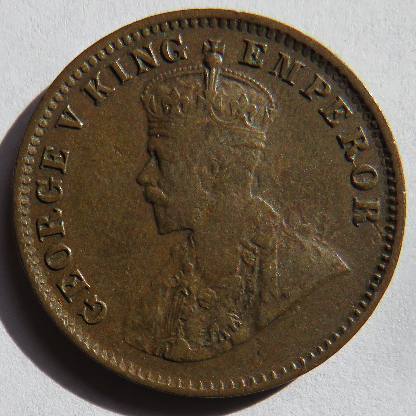 1917 King George V India 1/4 Quarter Anna Coin