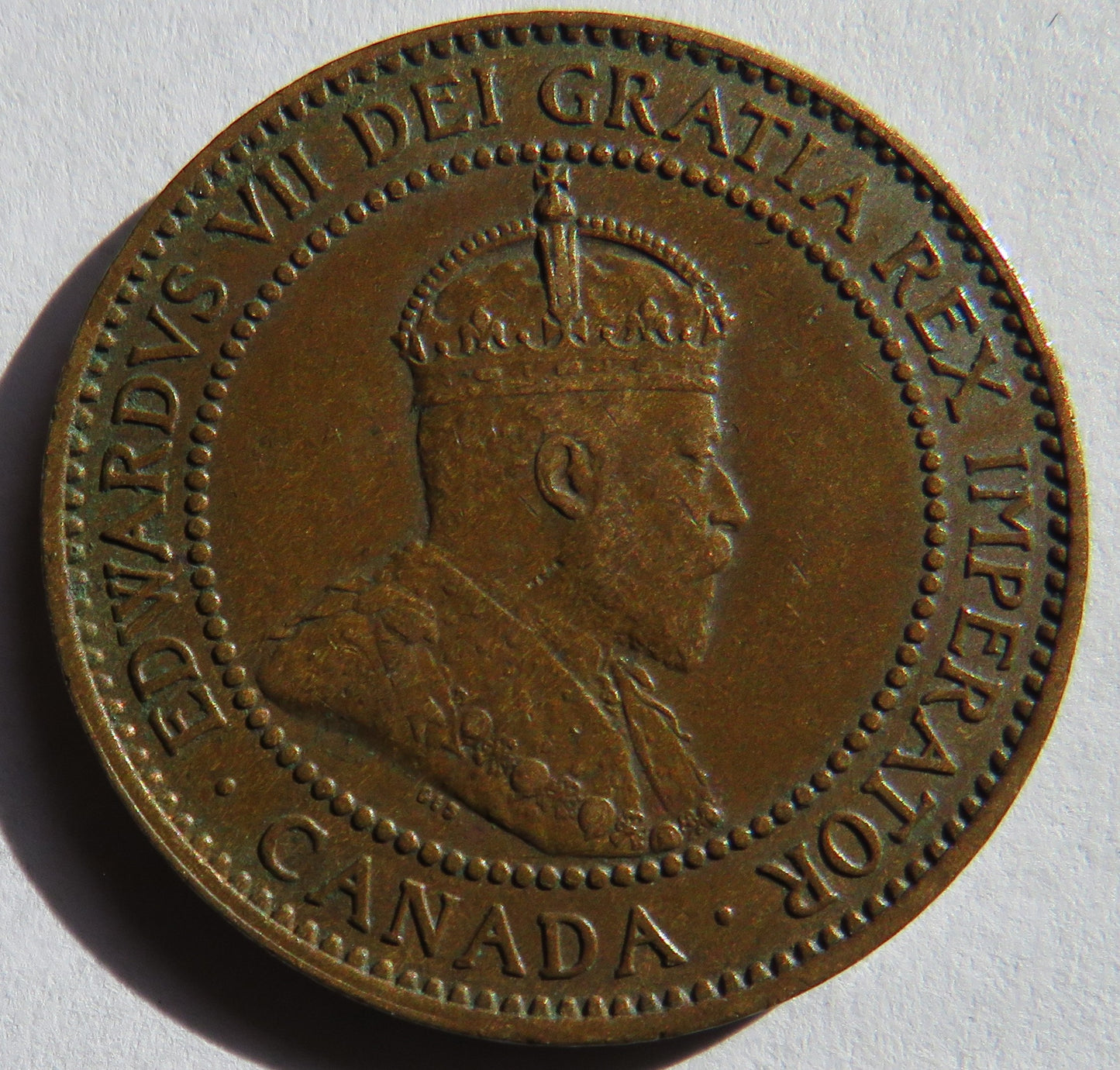 1910 King Edward VII Canada One Cent Coin