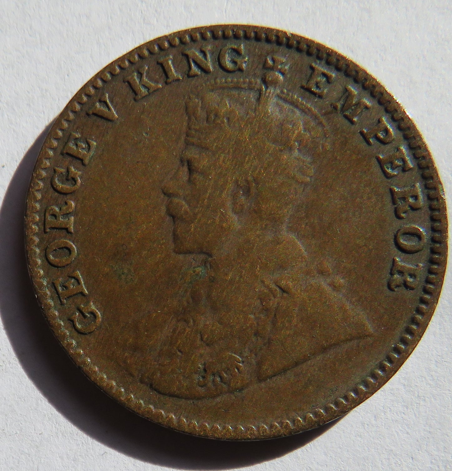1925 King George V India 1/4 Quarter Anna Coin