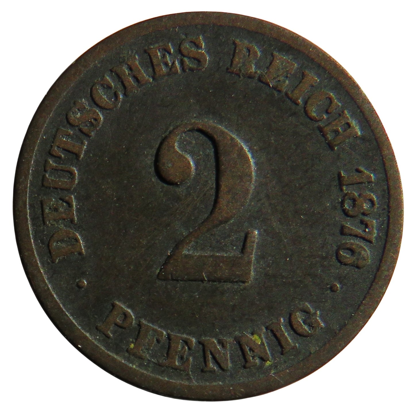 1876-C Germany 2 Pfennig Coin