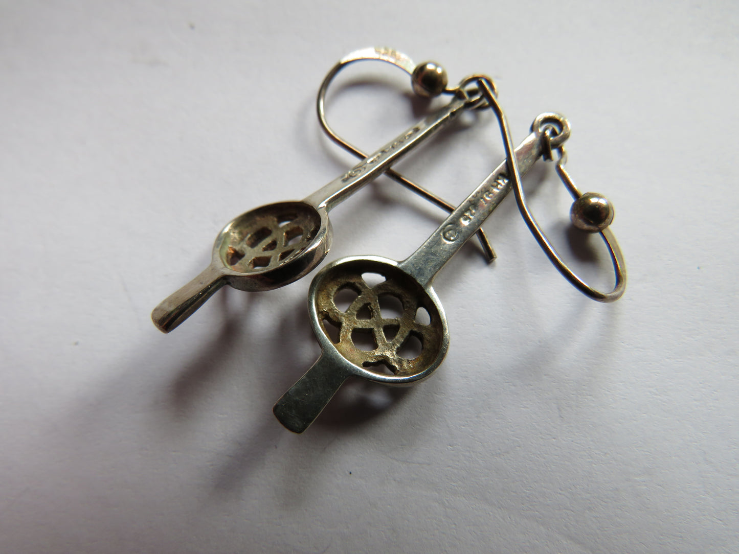 Ladies Sterling Silver Drop Earrings By Kit Heath In Mackintosh Style