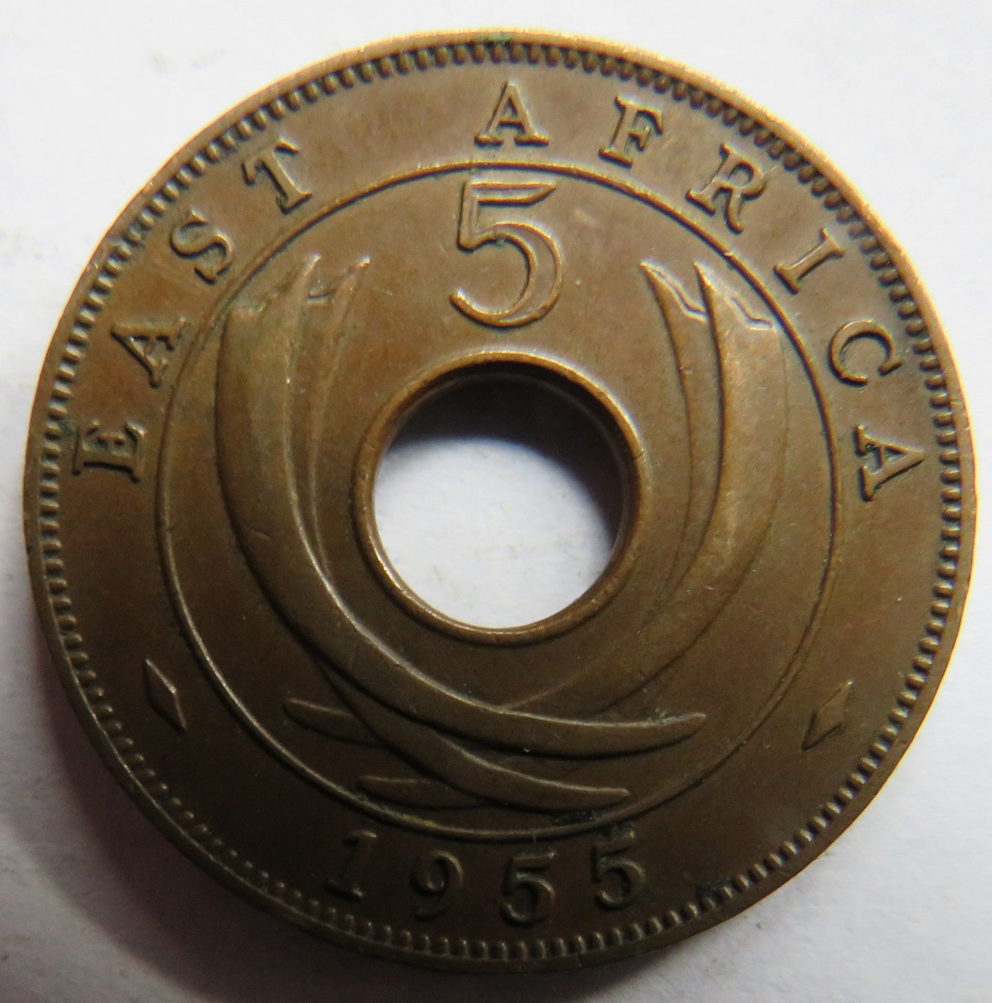 1955 East Africa 5 Cents Coin