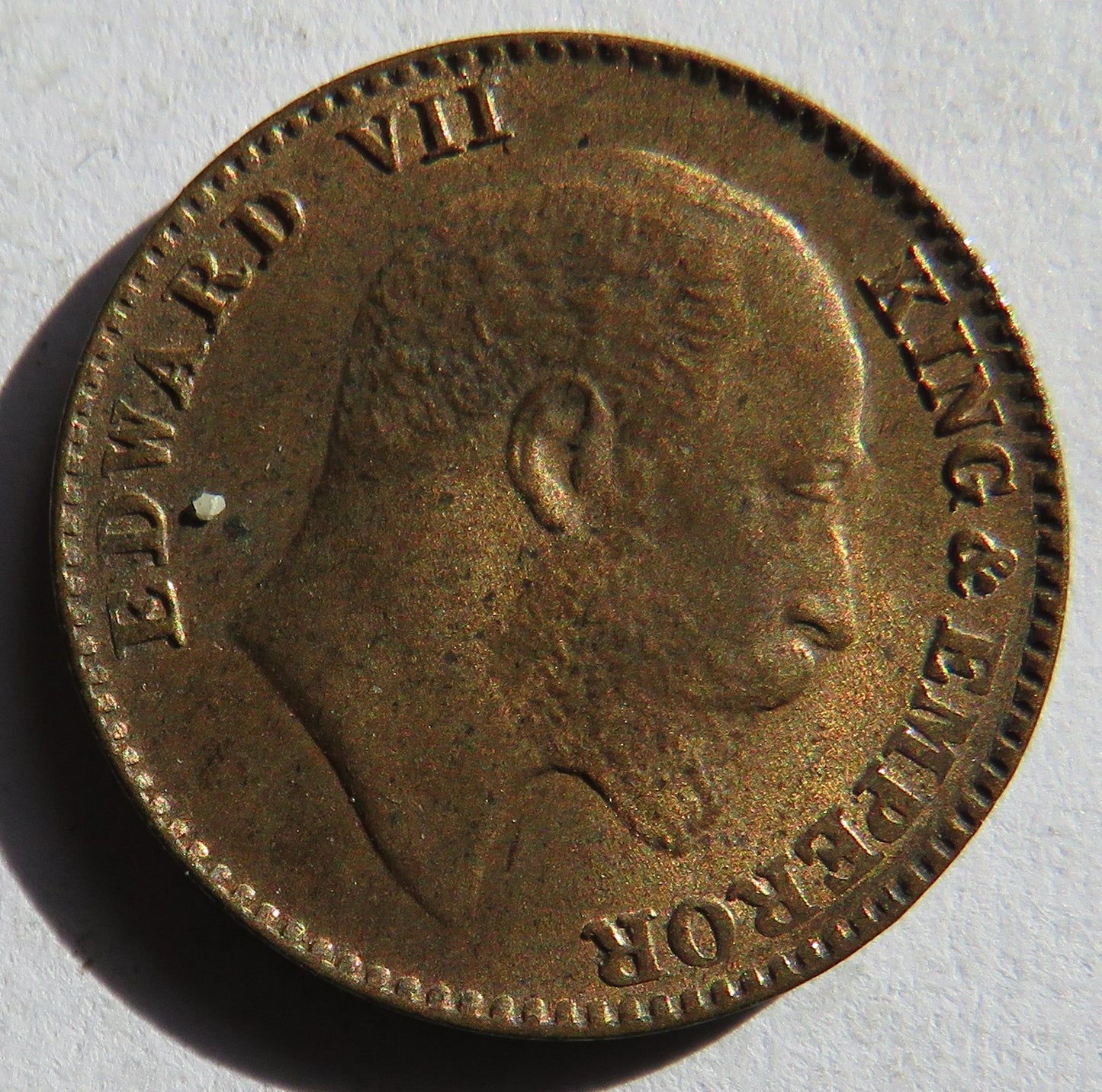 1910 King Edward VII India 1/12th Anna Coin