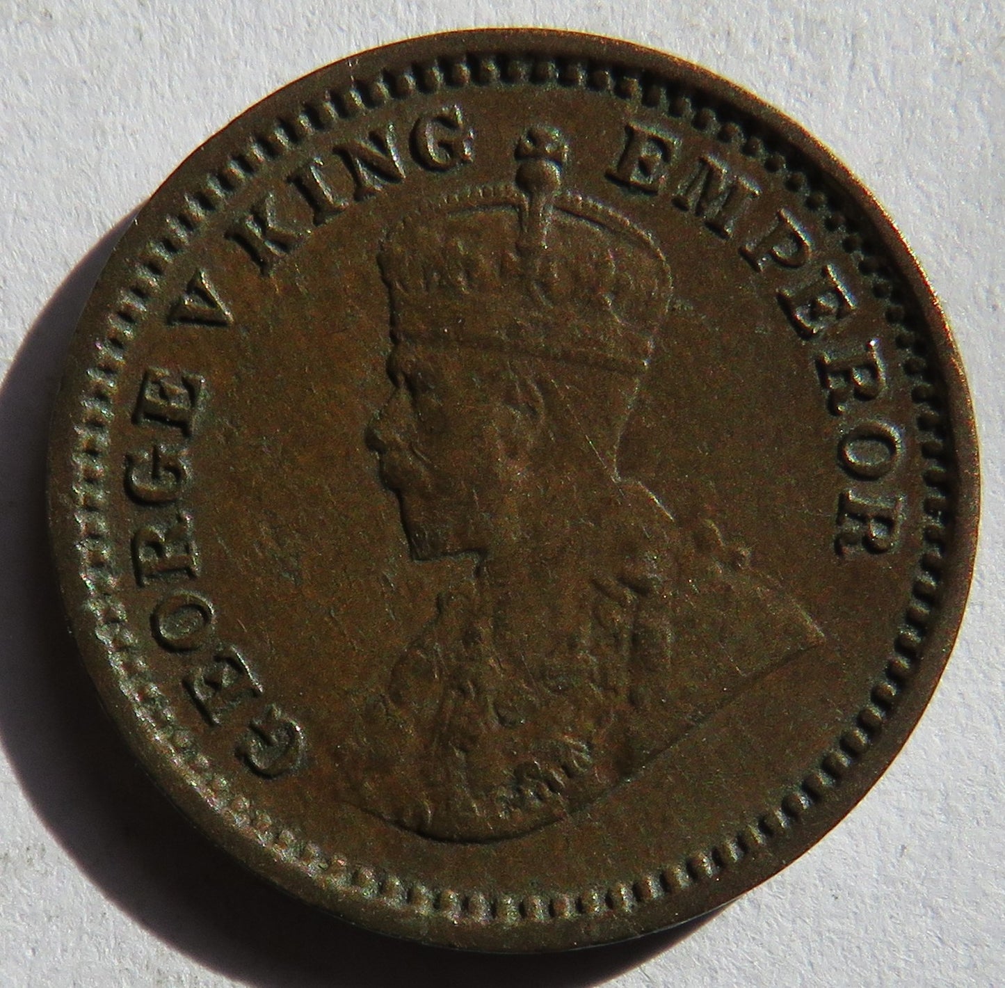 1917 King George V India 1/12th Anna Coin