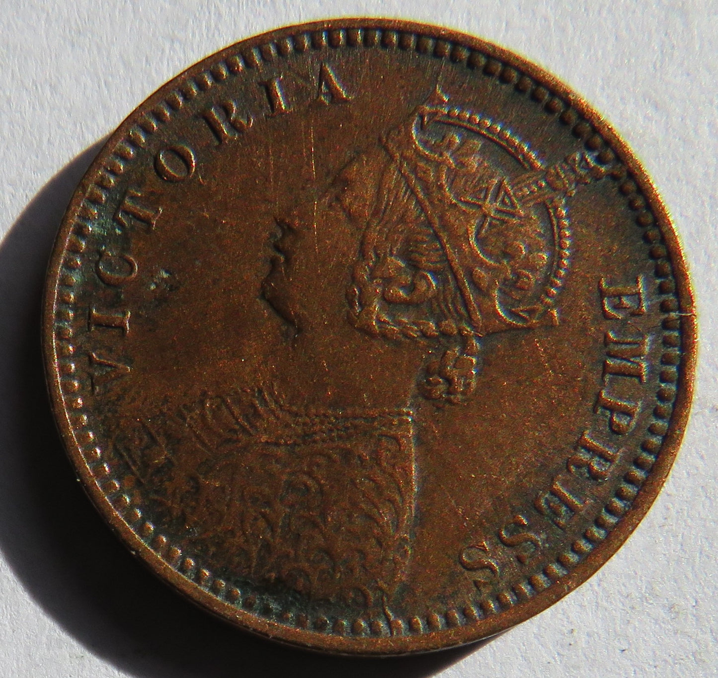 1895 Queen Victoria India 1/12th Anna Coin