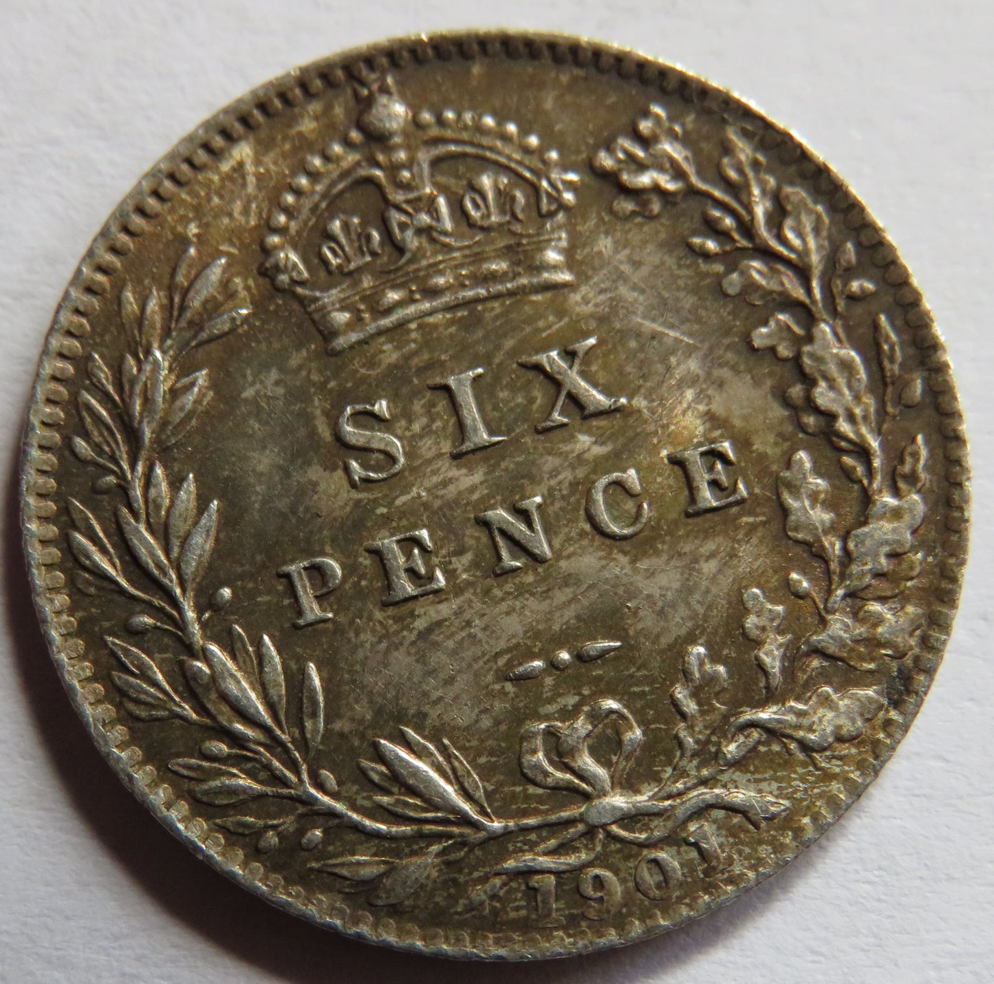 1901 Queen Victoria Silver Sixpence Coin In Higher Grade