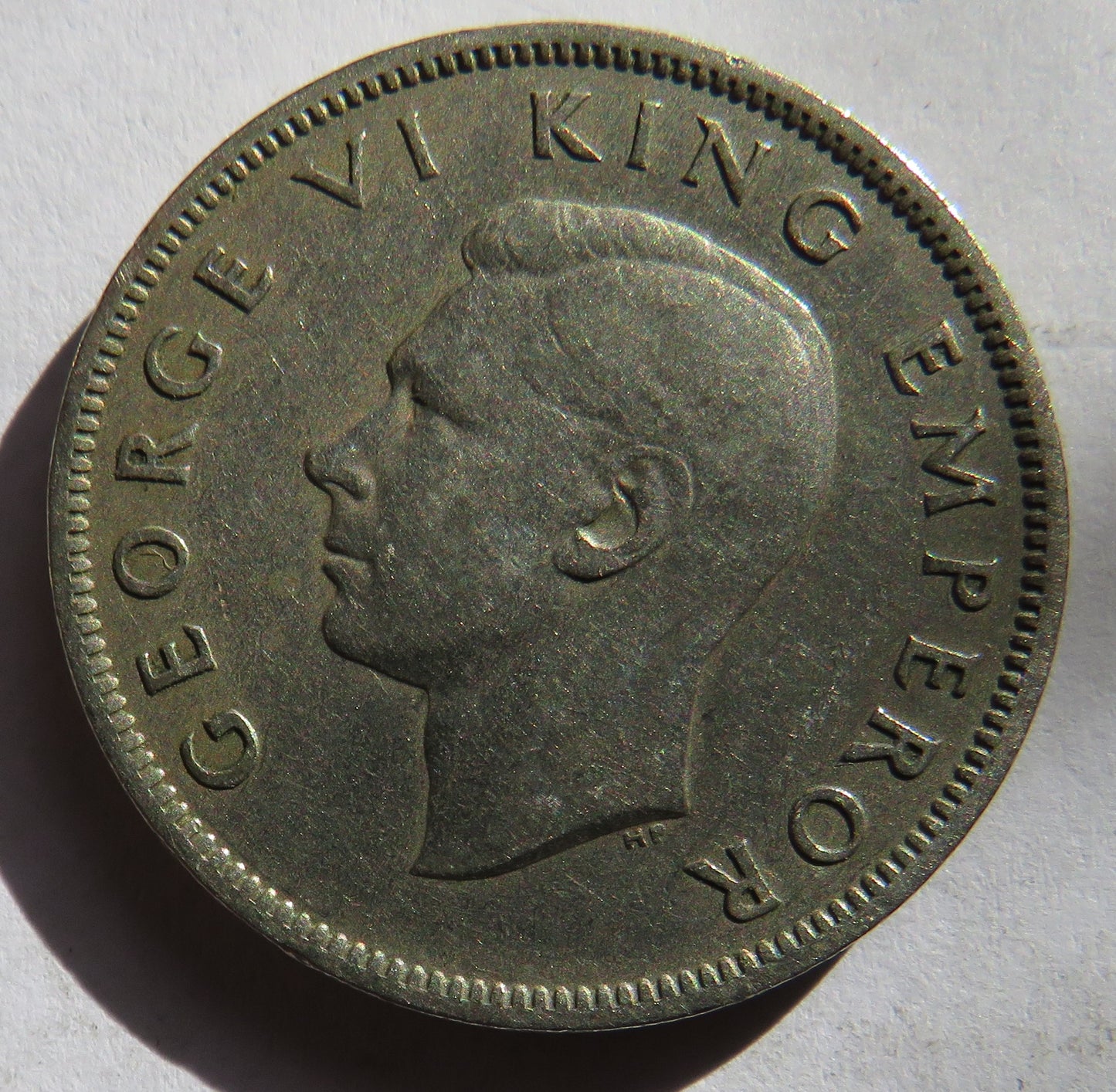 1947 King George VI New Zealand One Florin Coin