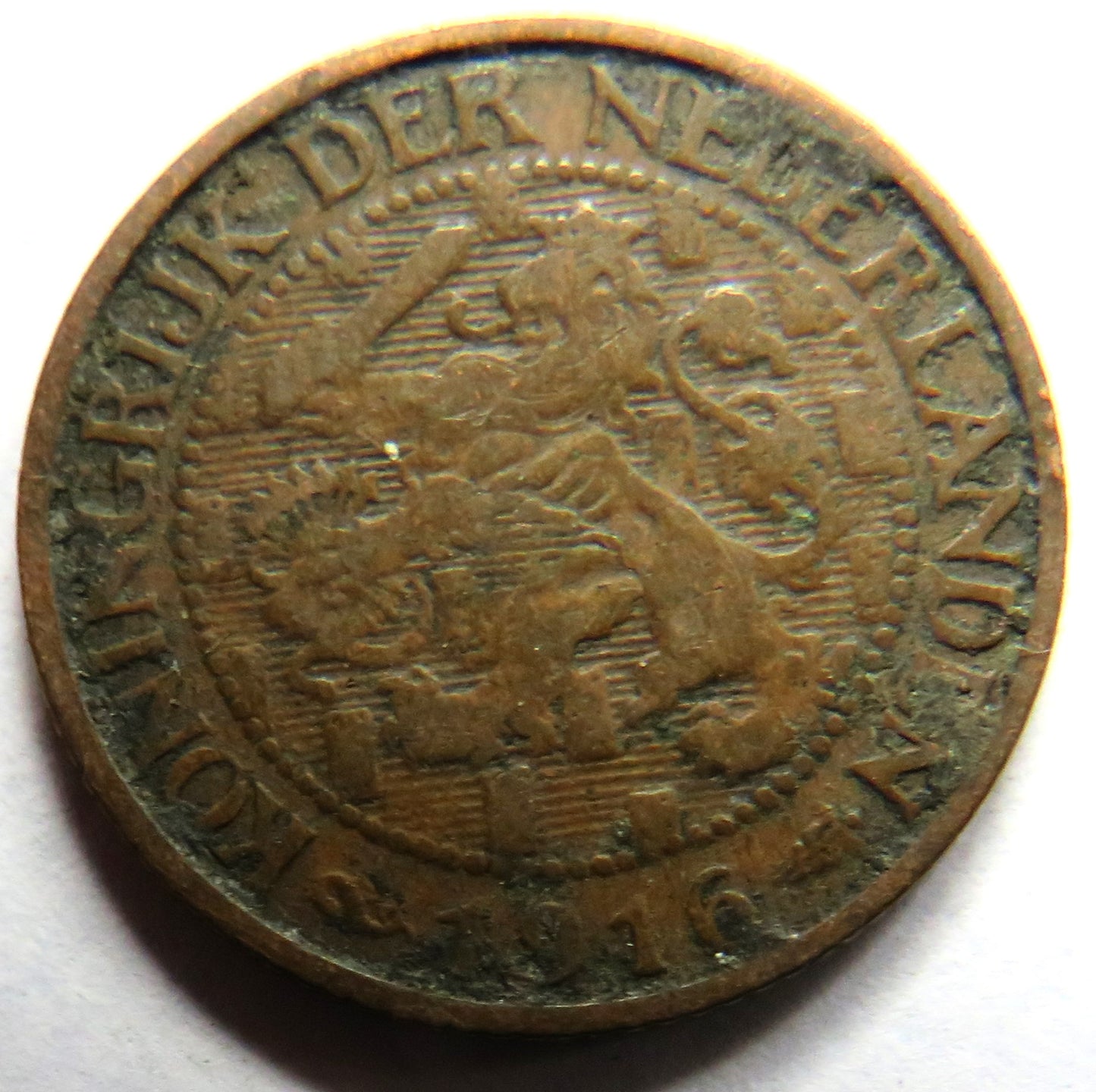 1916 Netherlands One Cent Coin