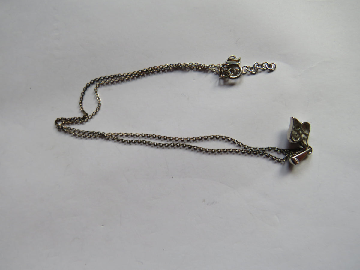 Stylish Ladies Sterling Silver Necklace With Gem Stone Pendant image 5