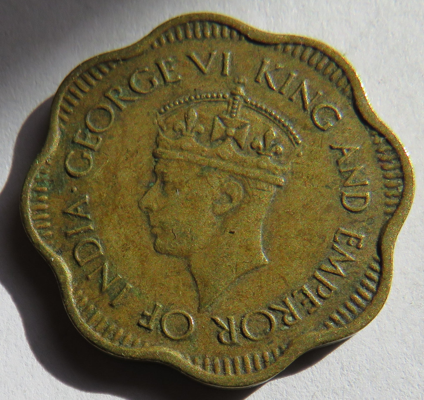 1944 King George VI Ceylon 10 Cents Coin