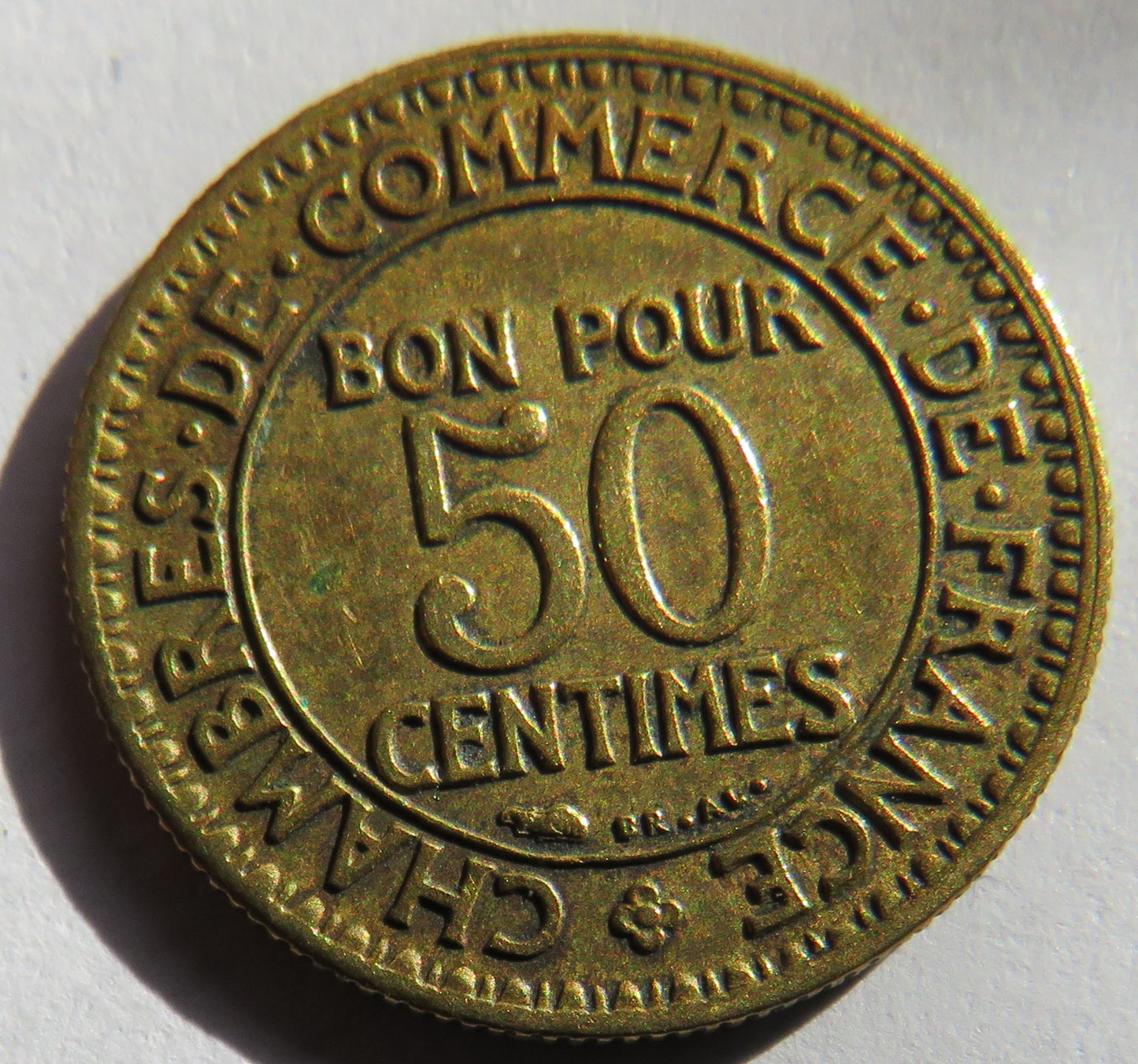1922 France 50 Centimes Coin