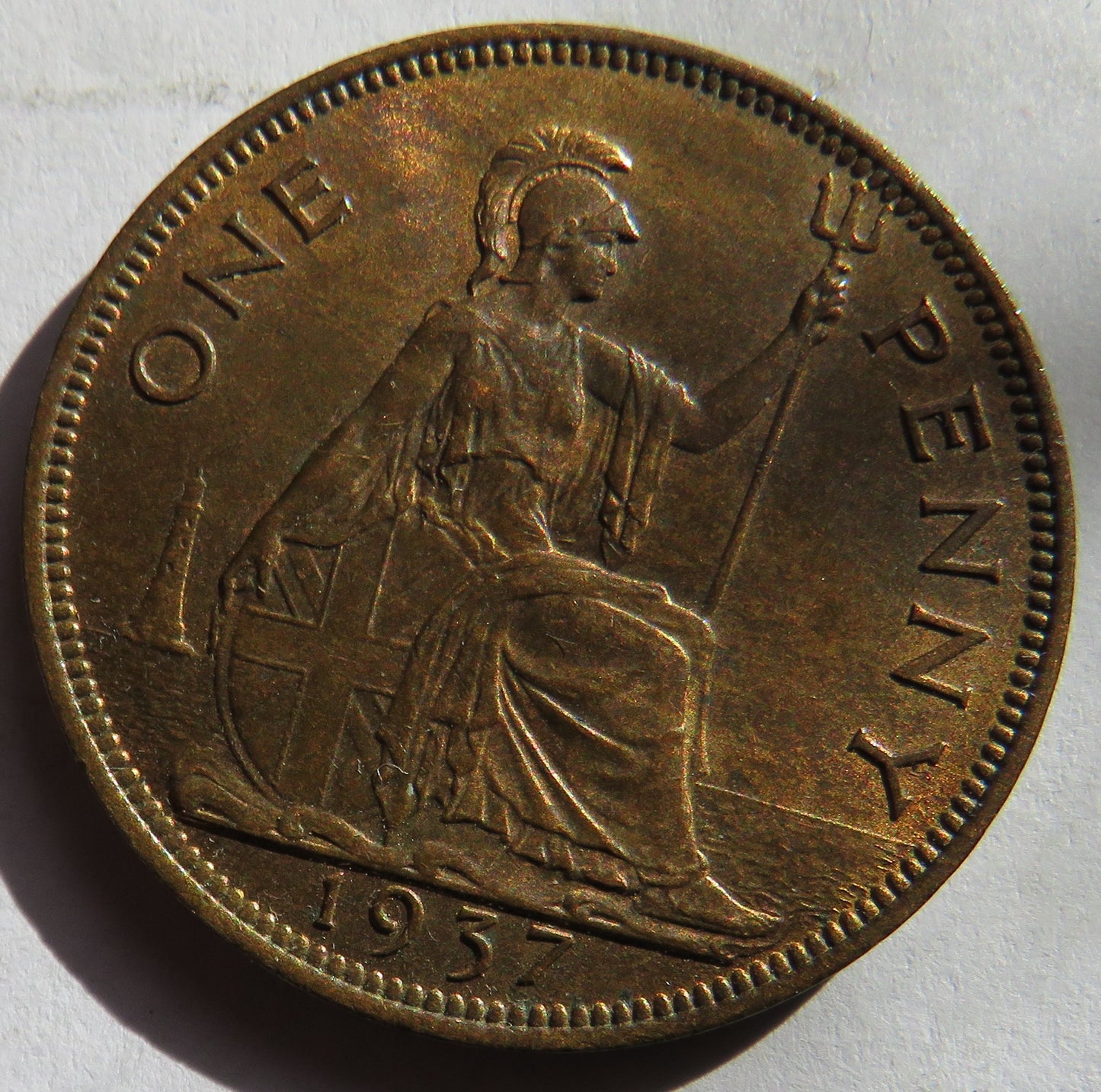 1937 King George VI One Penny Coin In Higher Grade