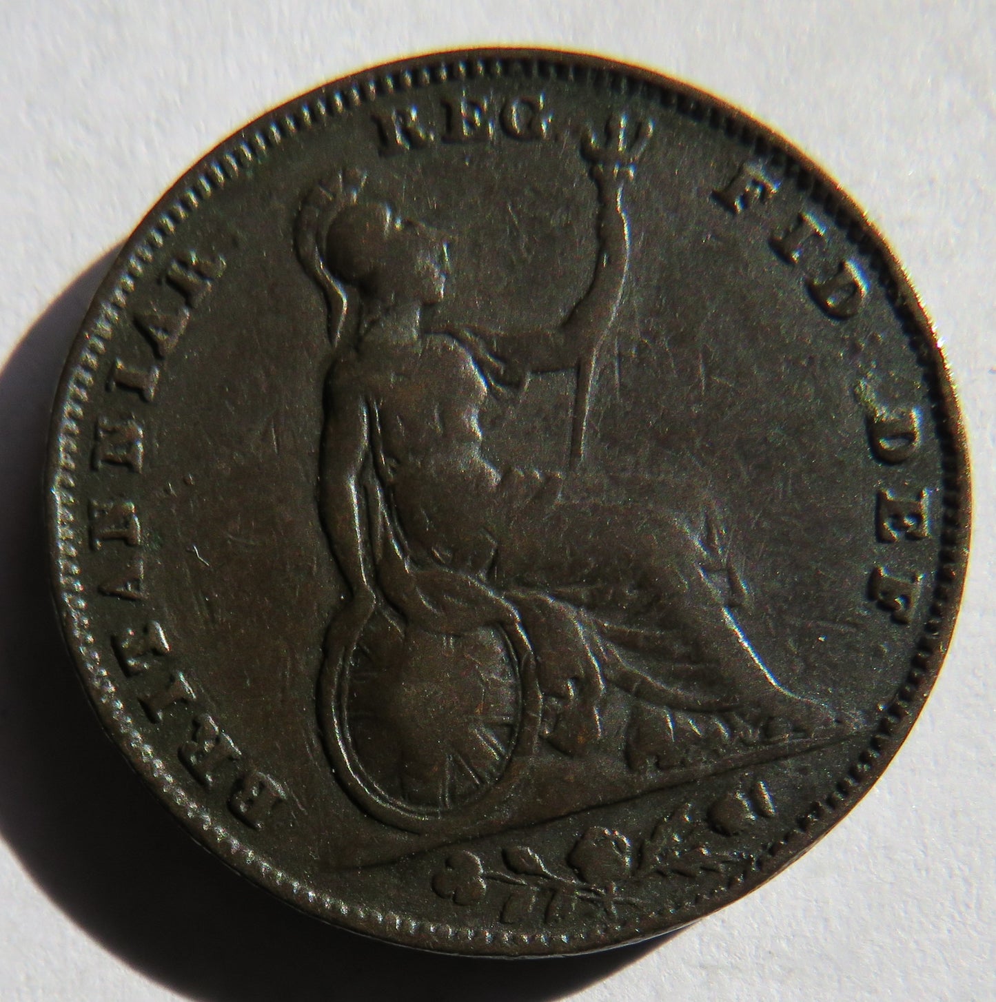 1853 Queen Victoria Young Head Farthing Coin - Great Britain