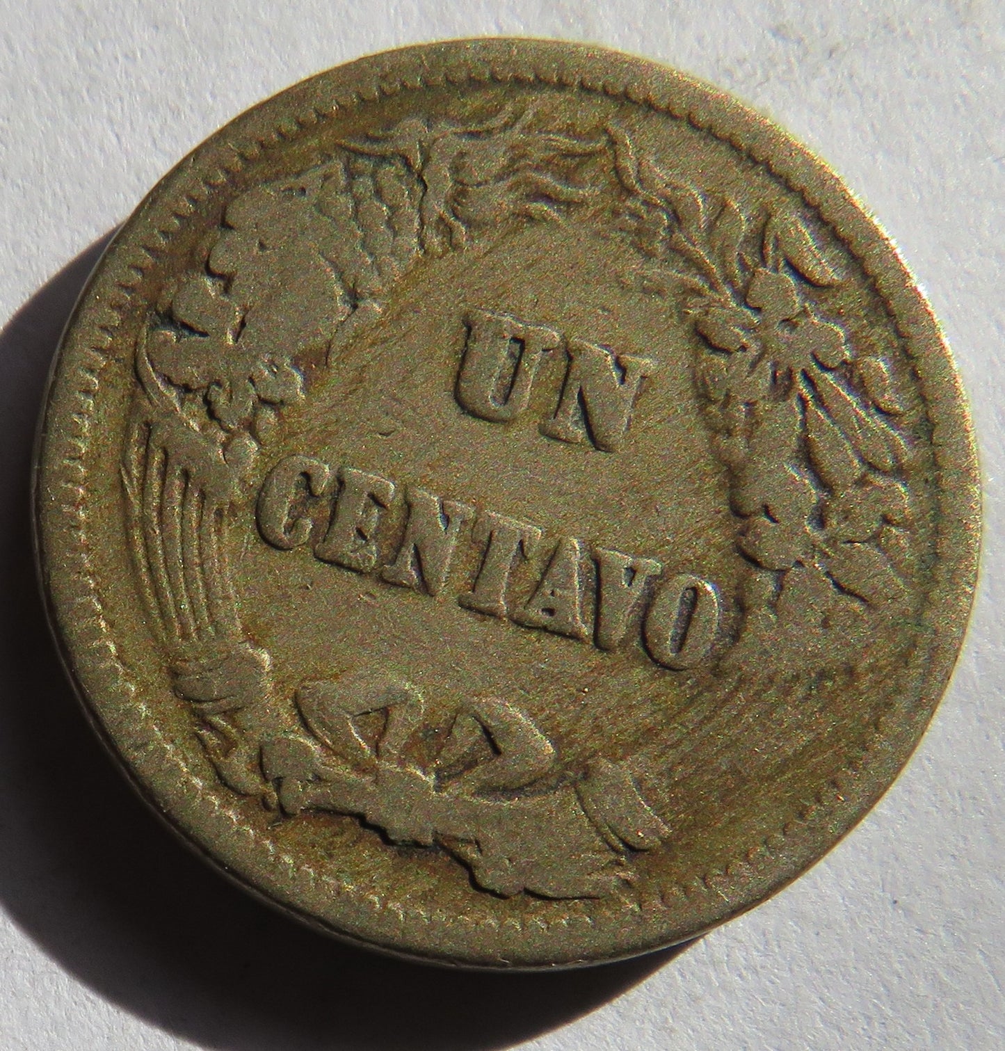 1863 Peru One Centavo Coin