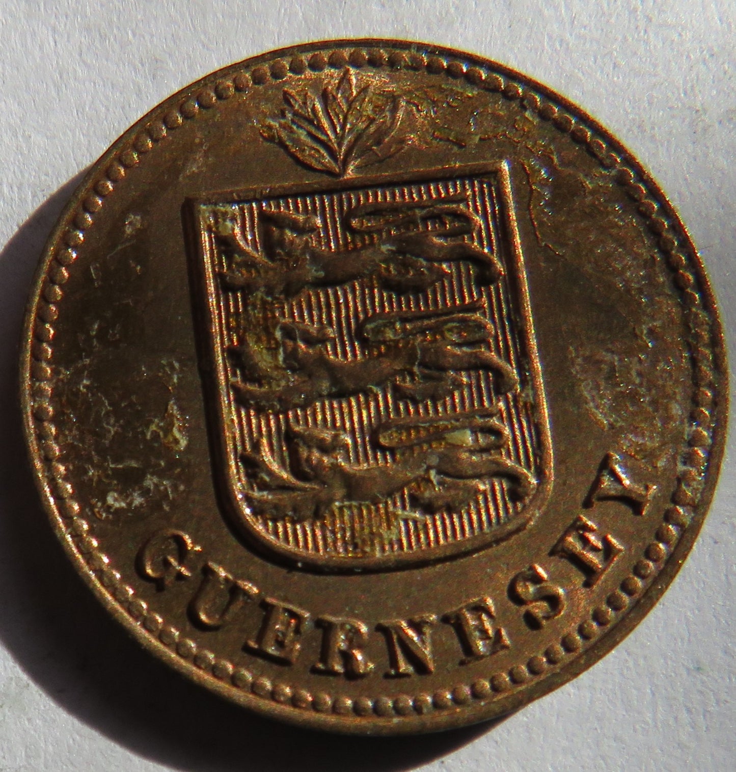 1938-H Guernsey One Double Coin In High Grade