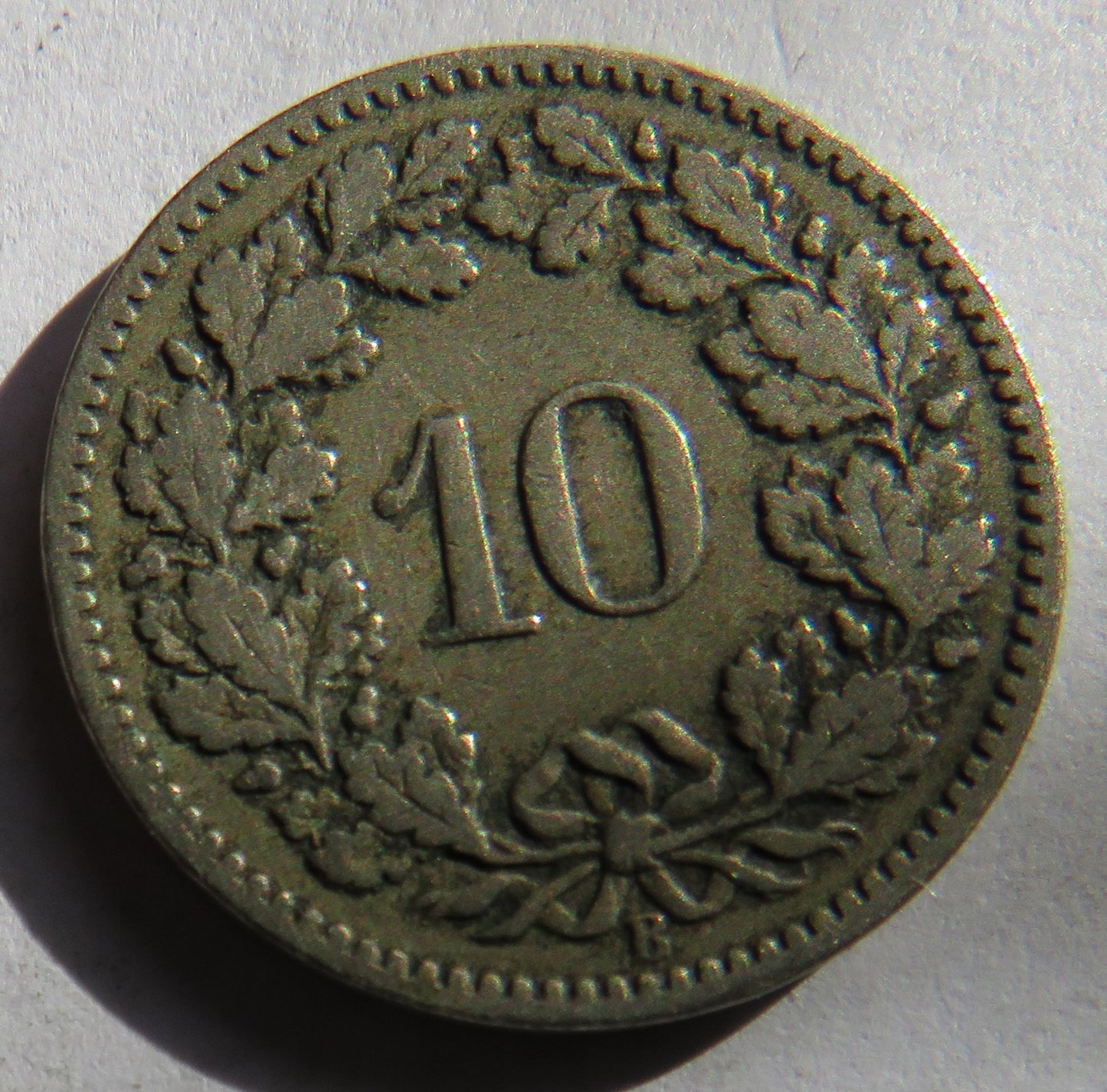 1902 Switzerland 10 Rappen Coin