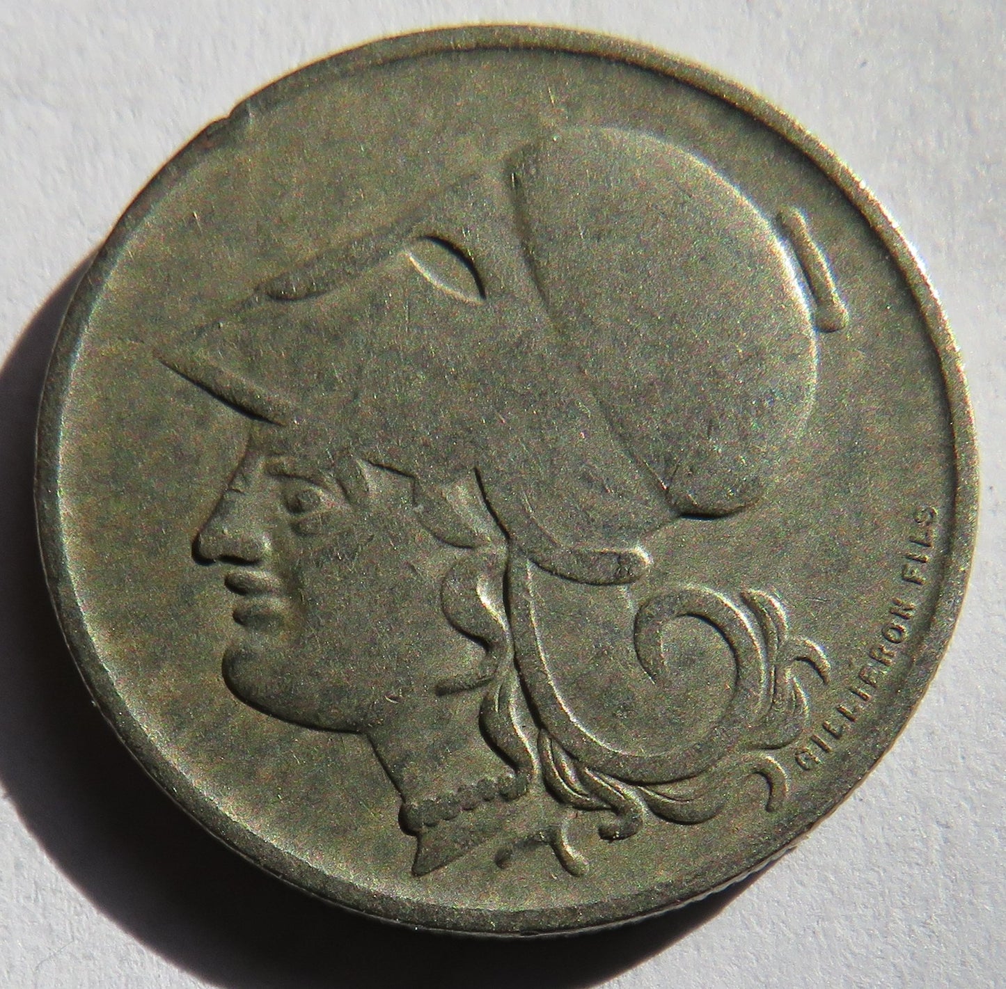 1926 Greece 50 Lepta Coin