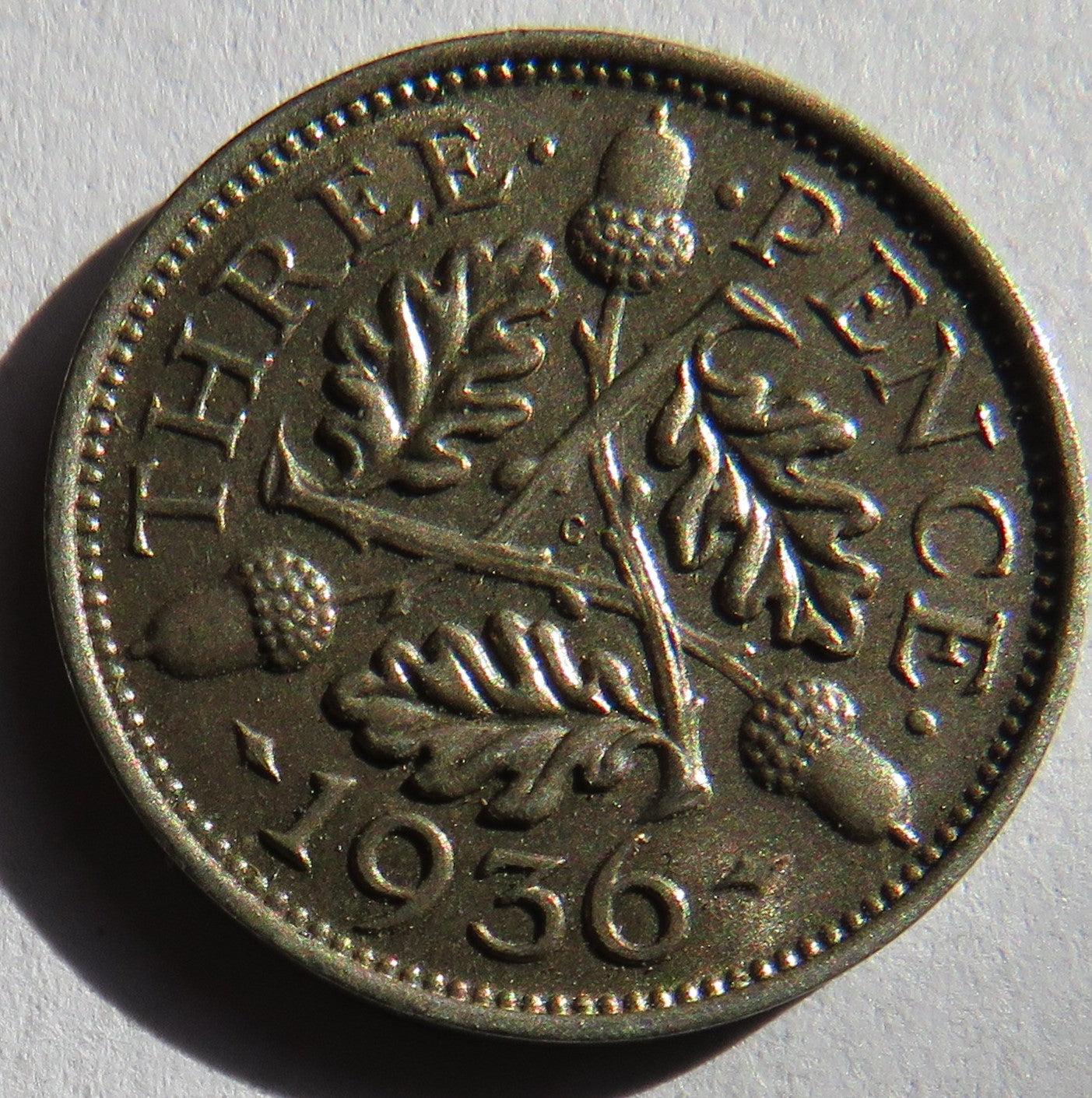 1936 King George V Silver Threepence Coin - Great Britain