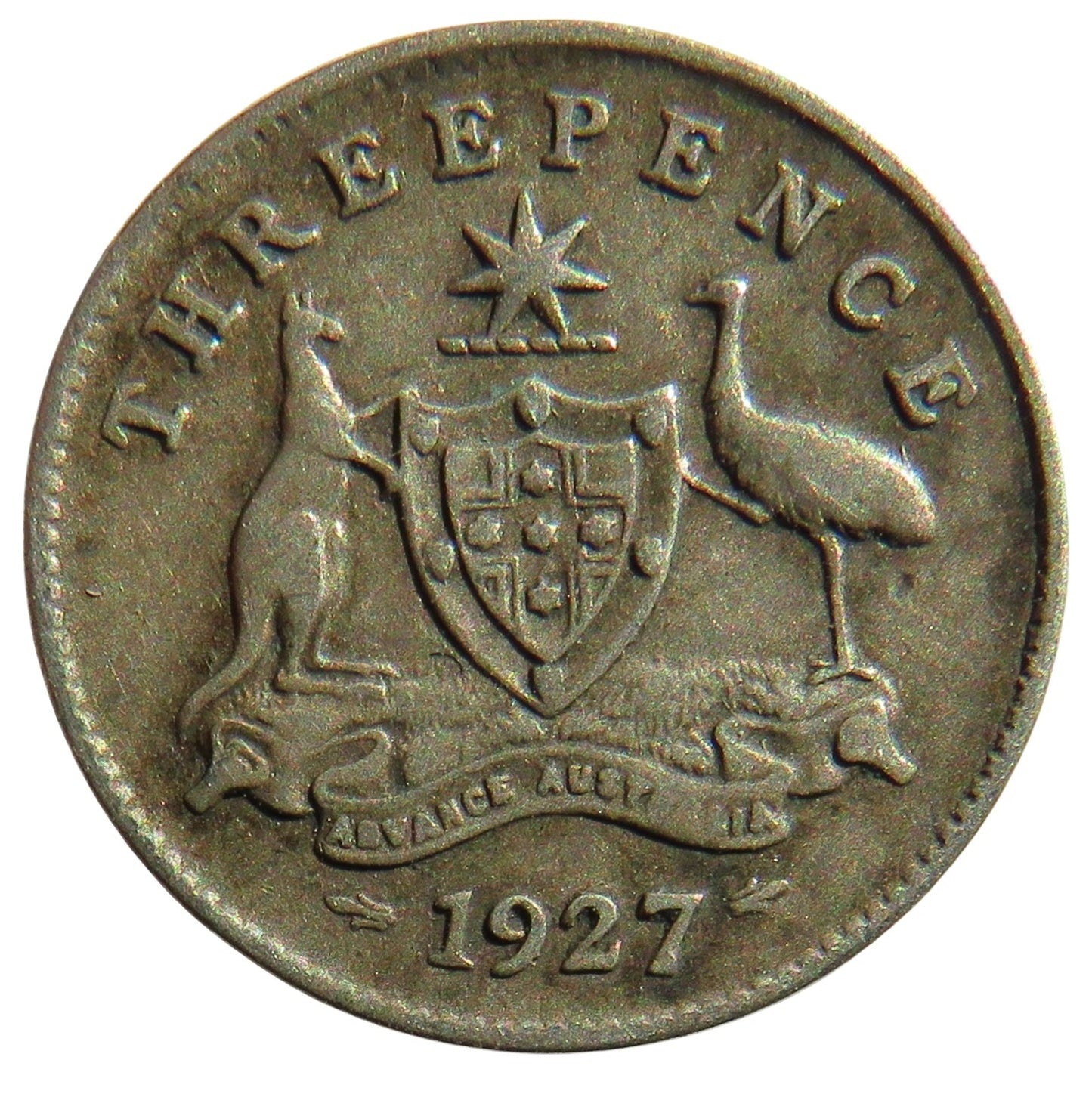 1927 King George V Australia Silver Threepence Coin