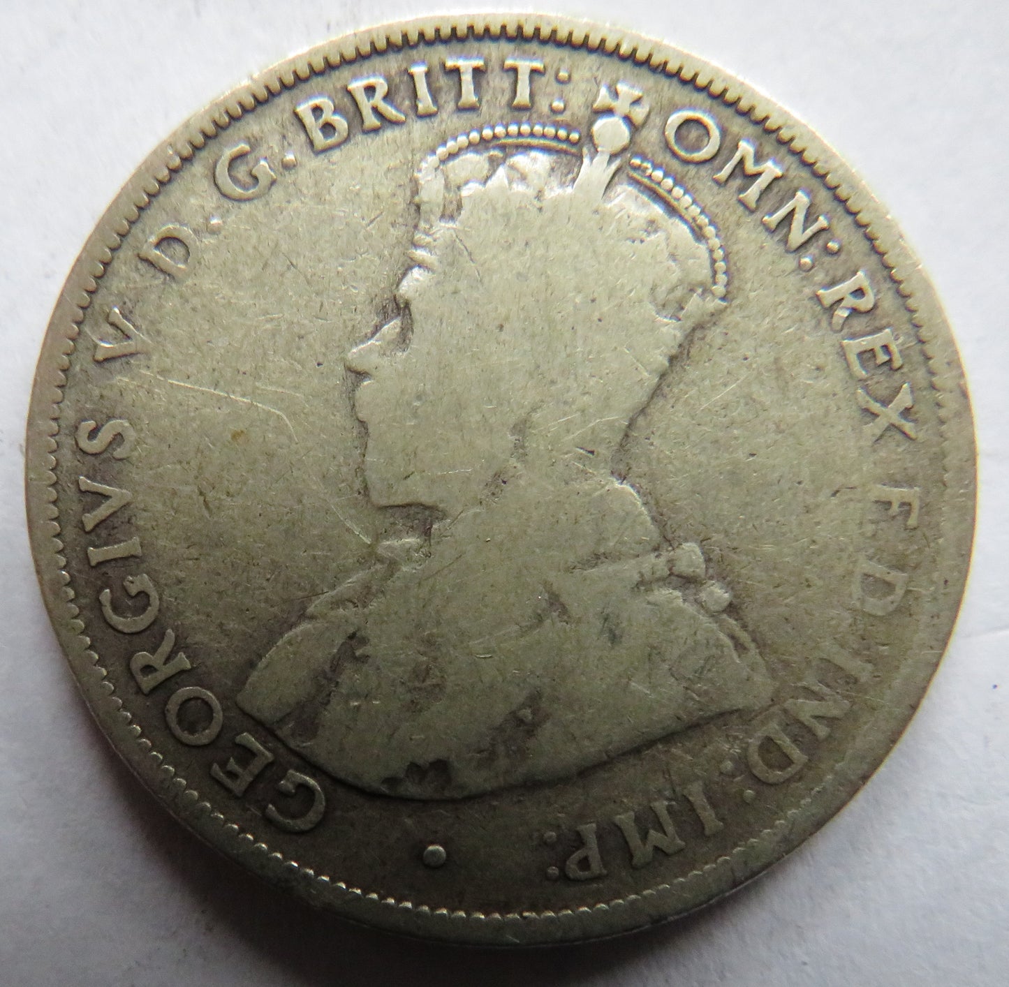 1923 King George V Australia Silver 2 Shillings Coin