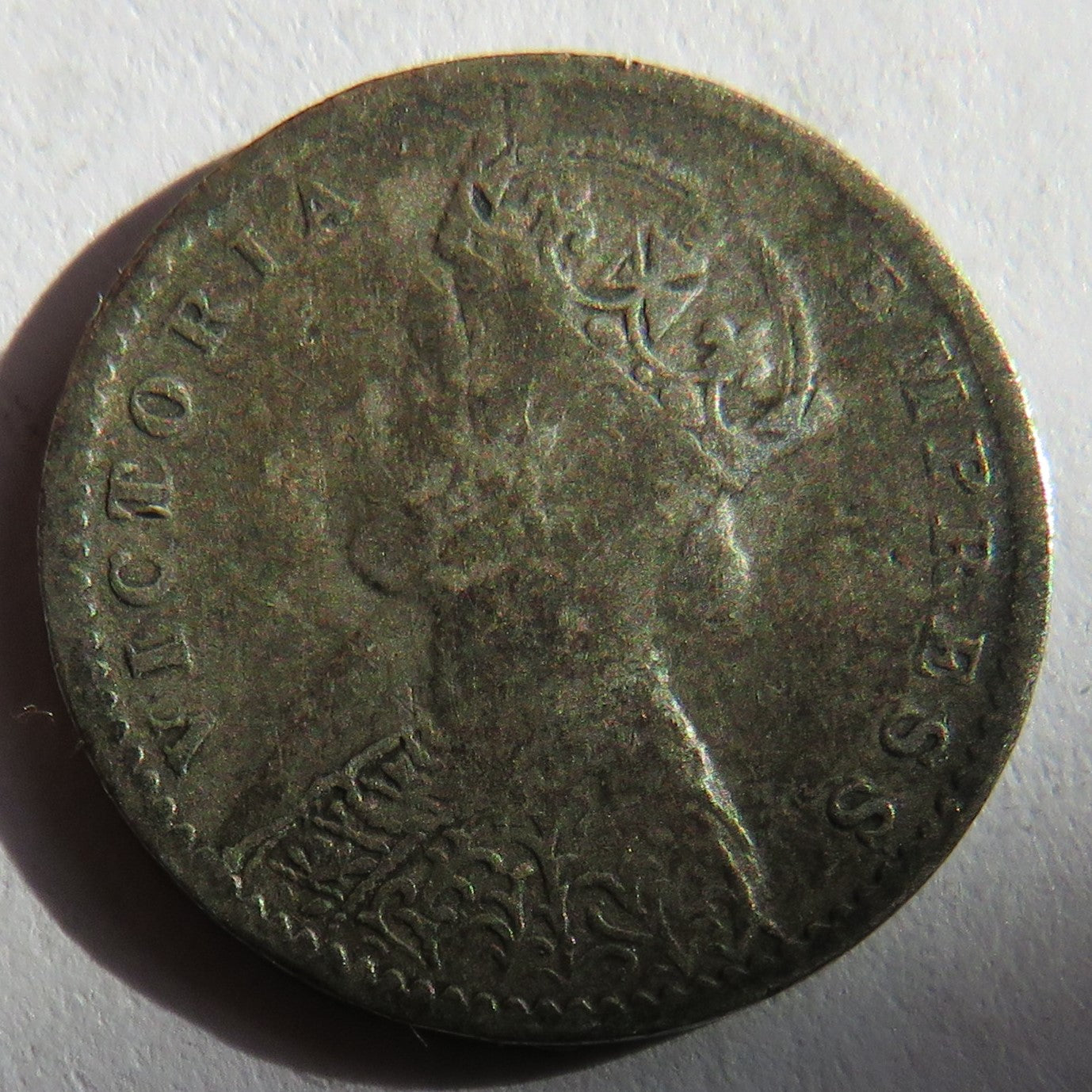 1901 Queen Victoria India Silver 2 Annas Coin