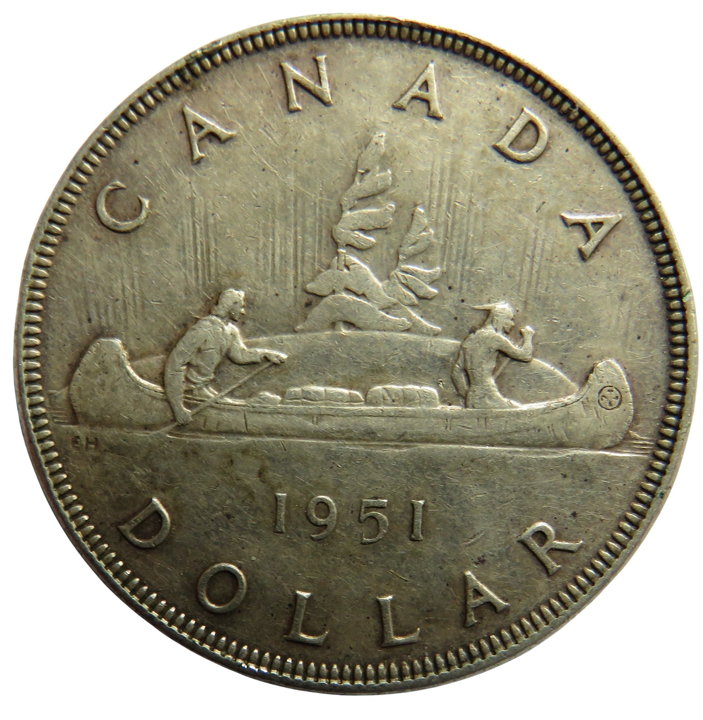 1951 King George VI Canada Silver $1 One Dollar Coin