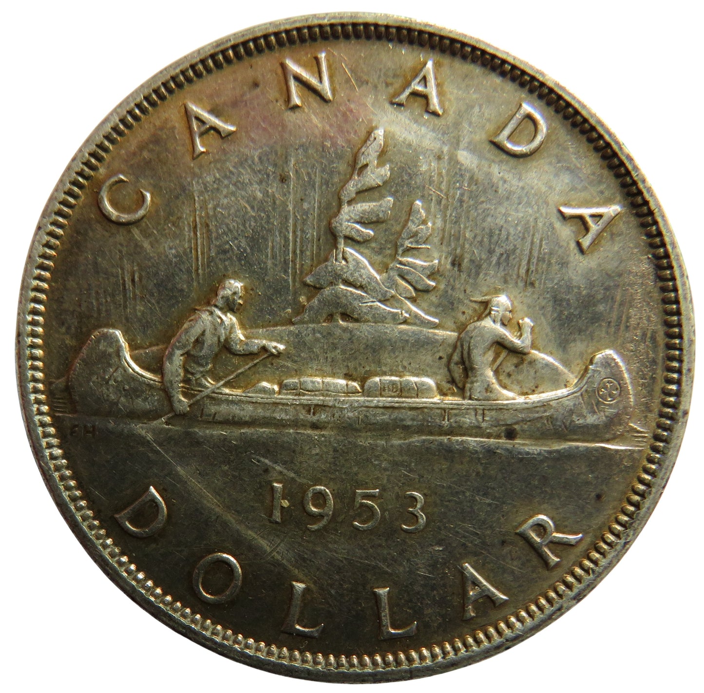1953 Queen Elizabeth II Canada Silver $1 One Dollar Coin